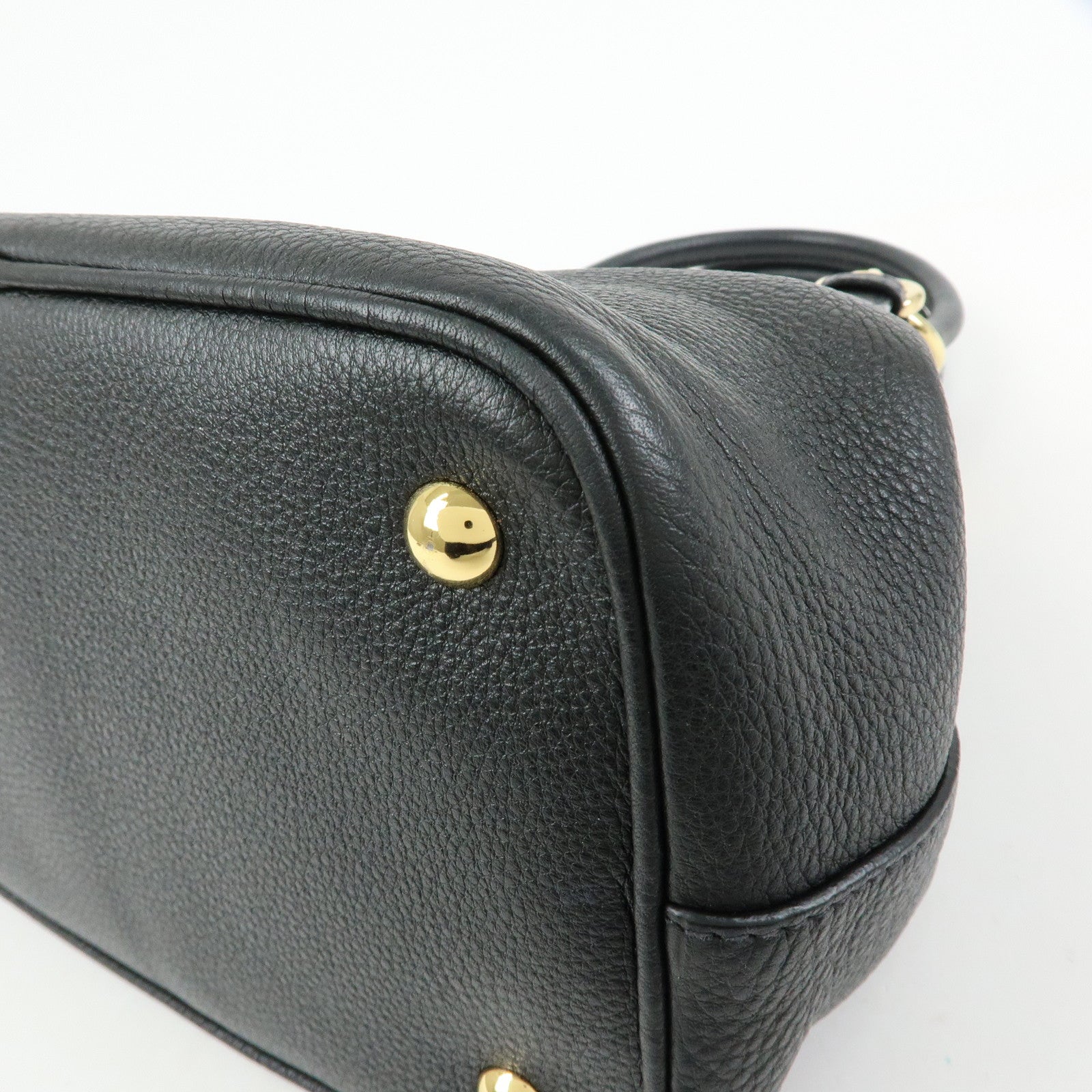 MIU MIU Madras Leather 2Way Bag Hand Bag Shoulder Bag Black 5BE886