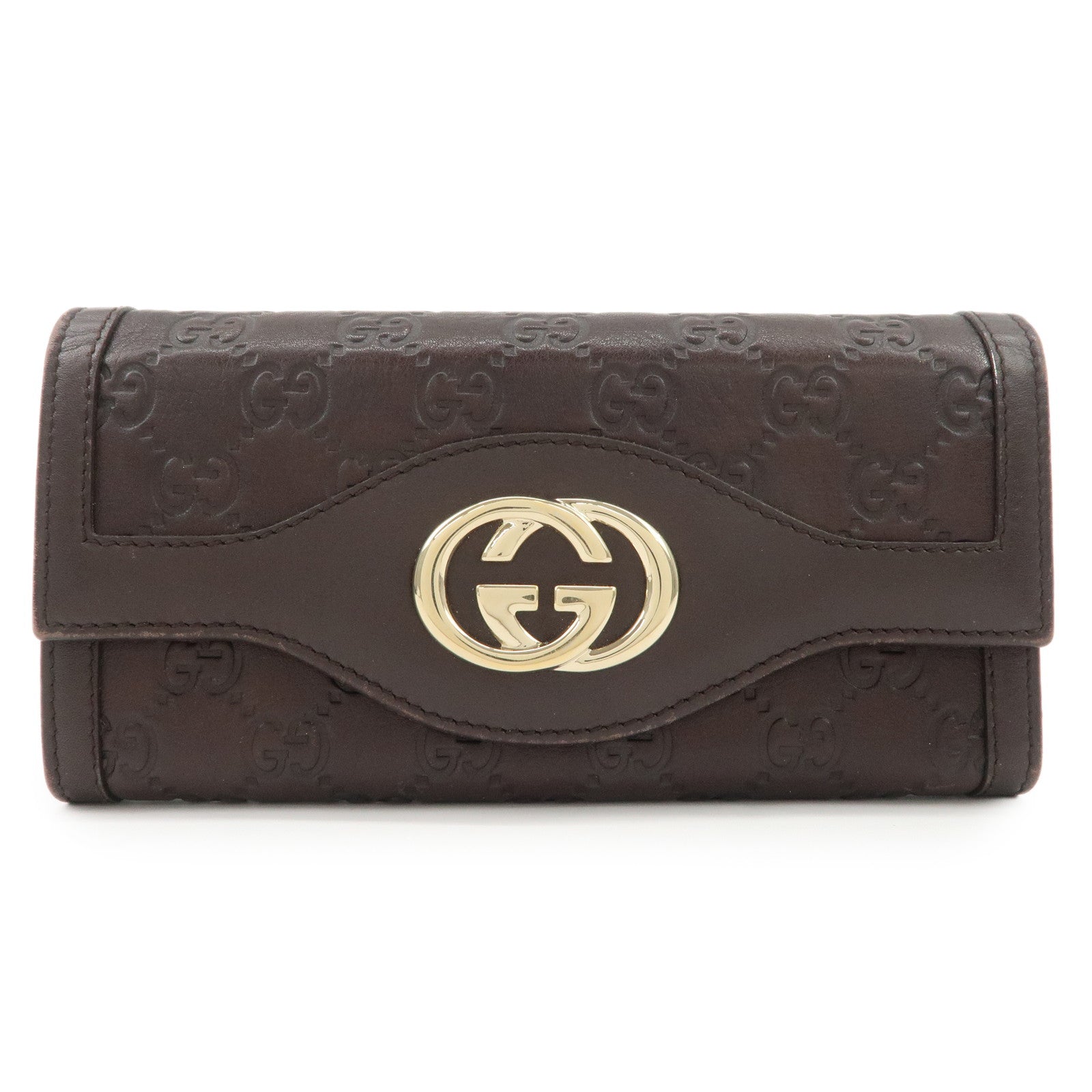 GUCCI Guccissima Interlocking GG Leather Bi-fold Wallet 282431