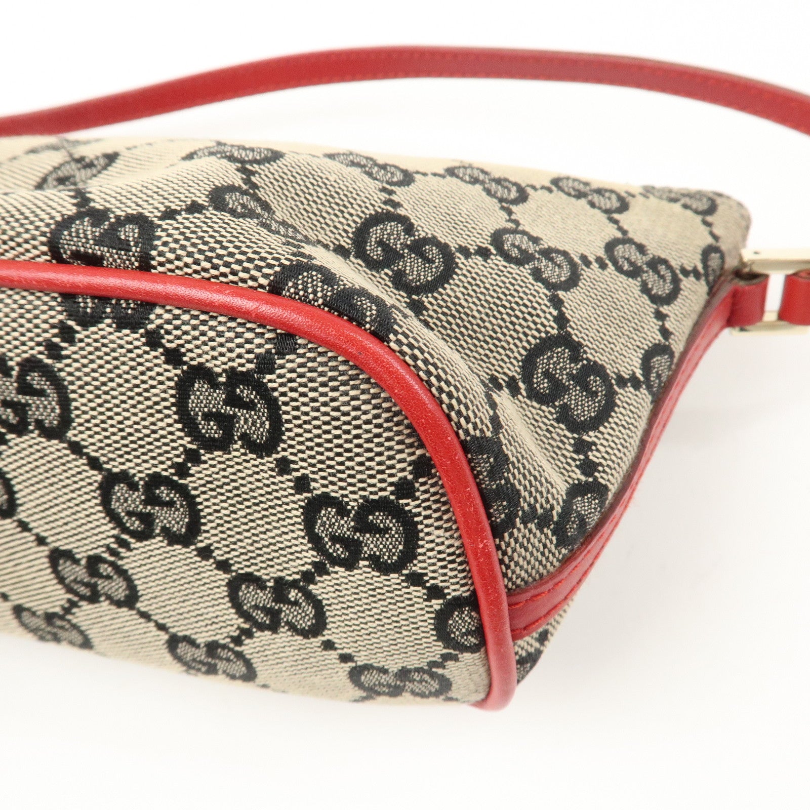 GUCCI Boat Bag GG Monogram Canvas Pouch Hand Bag 039.1103