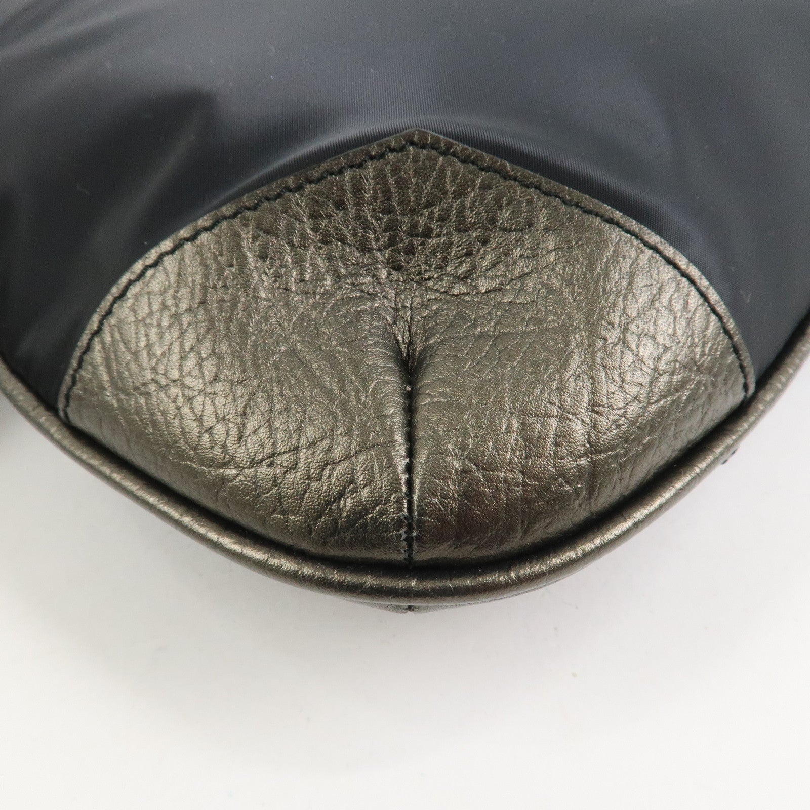 BURBERRY Nylon Leather Shoulder Bag Crossbody Bag Black Bronze