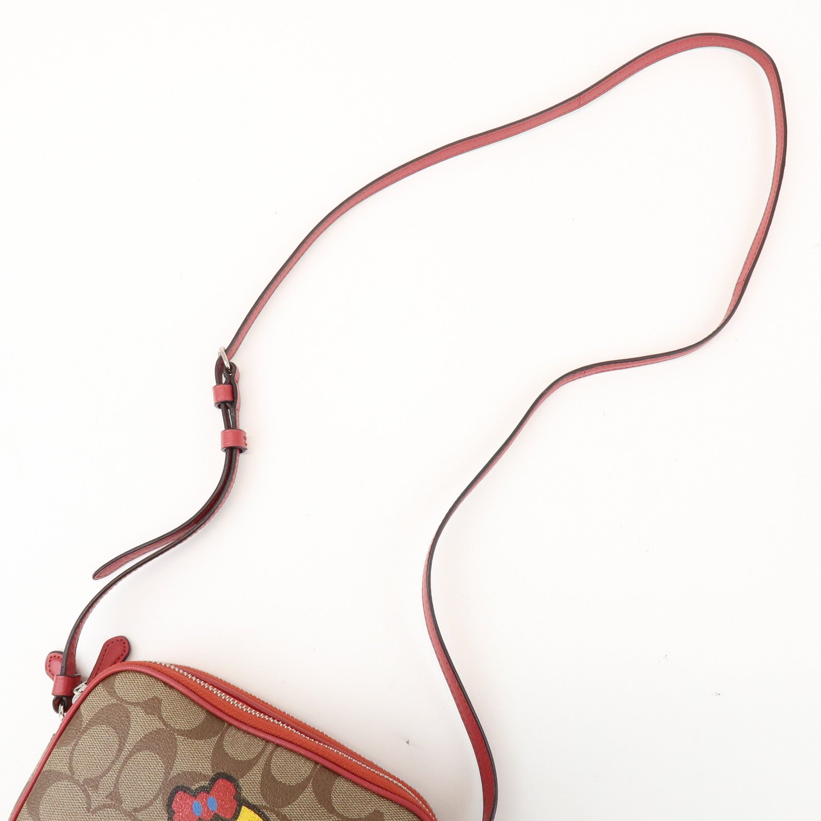 COACH Signature Pacman Collaboration Shoulder Bag Brown Red