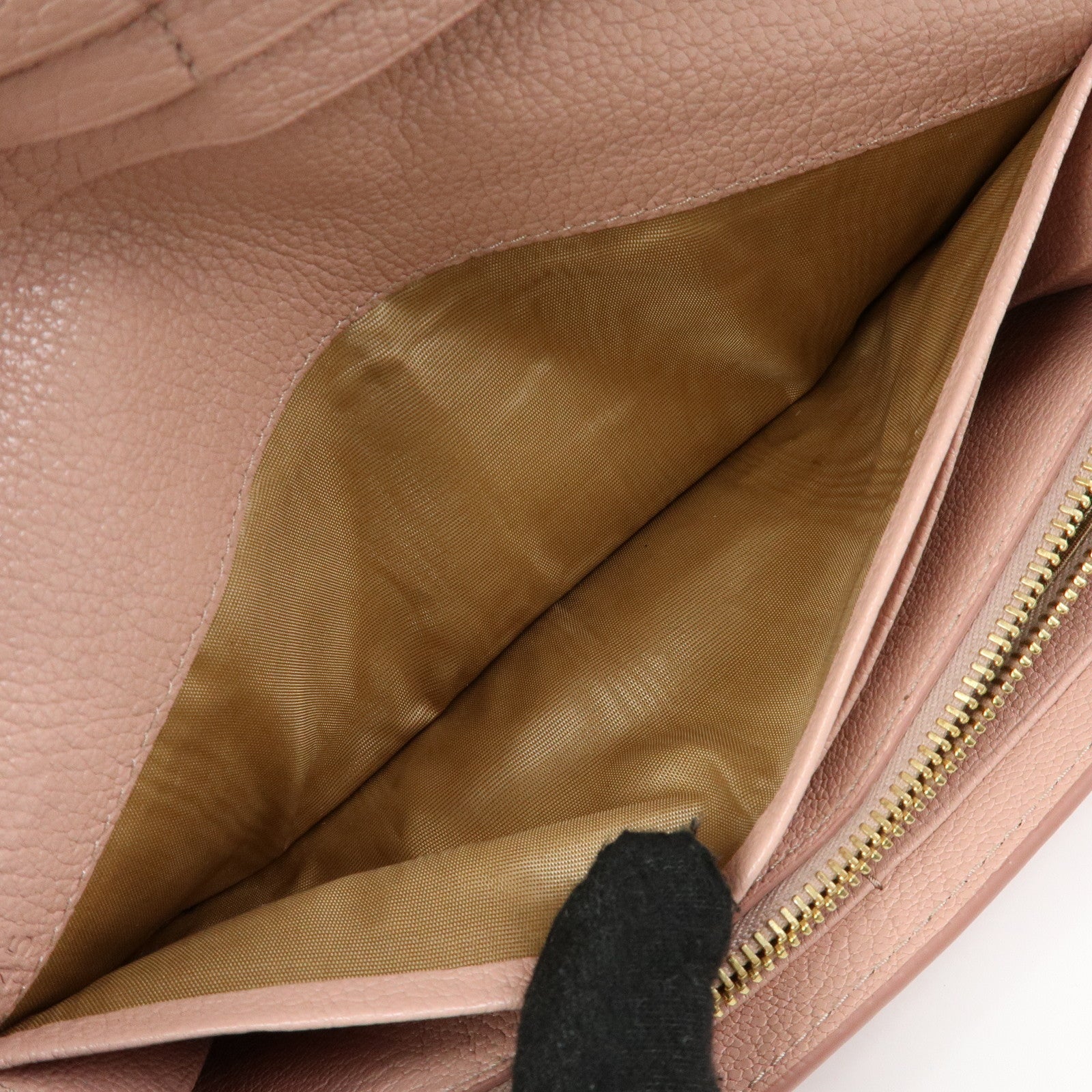 MIU MIU Madras Leather Ribbon Bi-fold Long Wallet Pink 5MH109