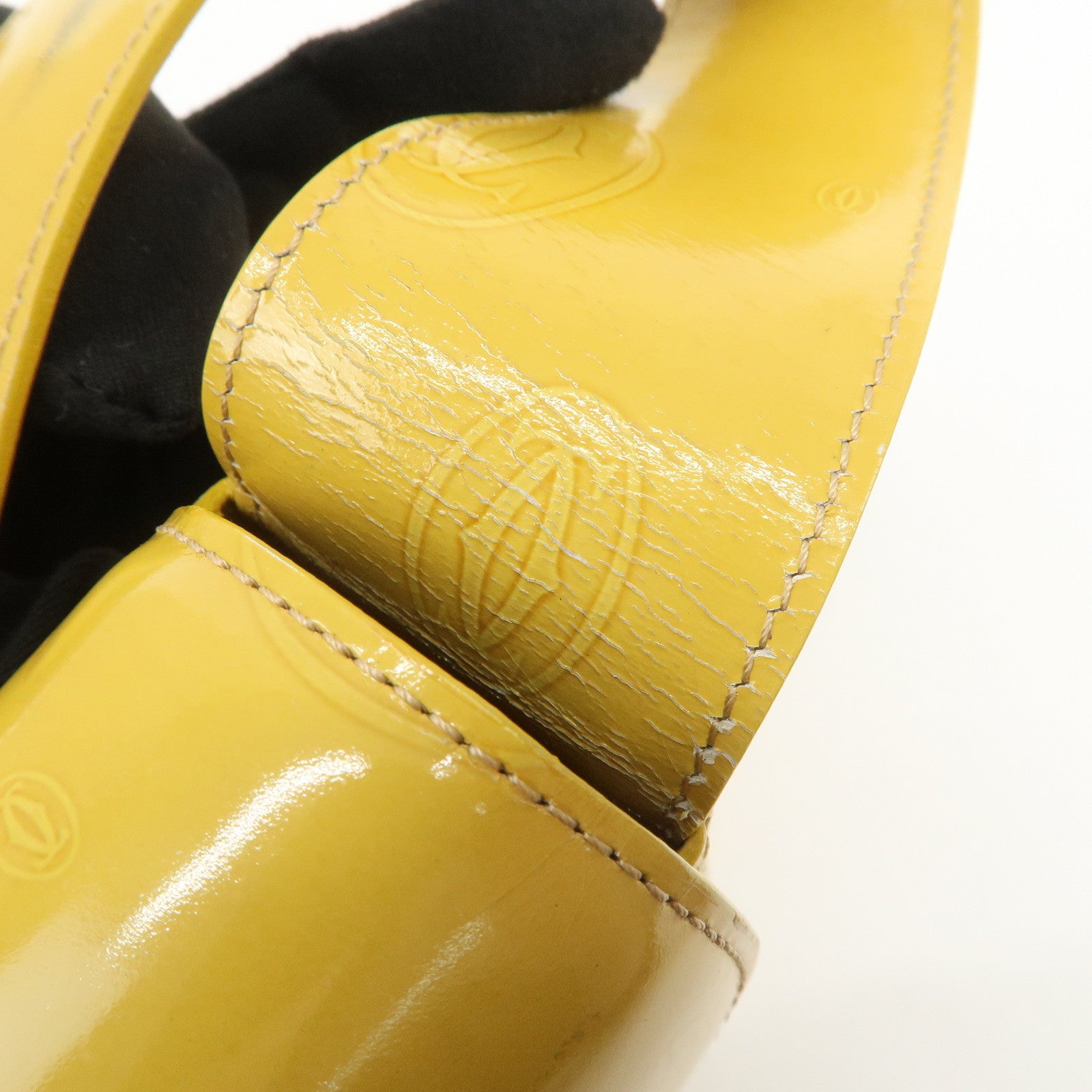 Cartier Happy Birthday Patent Leather Shoulder Bag Hand Bag Yellow