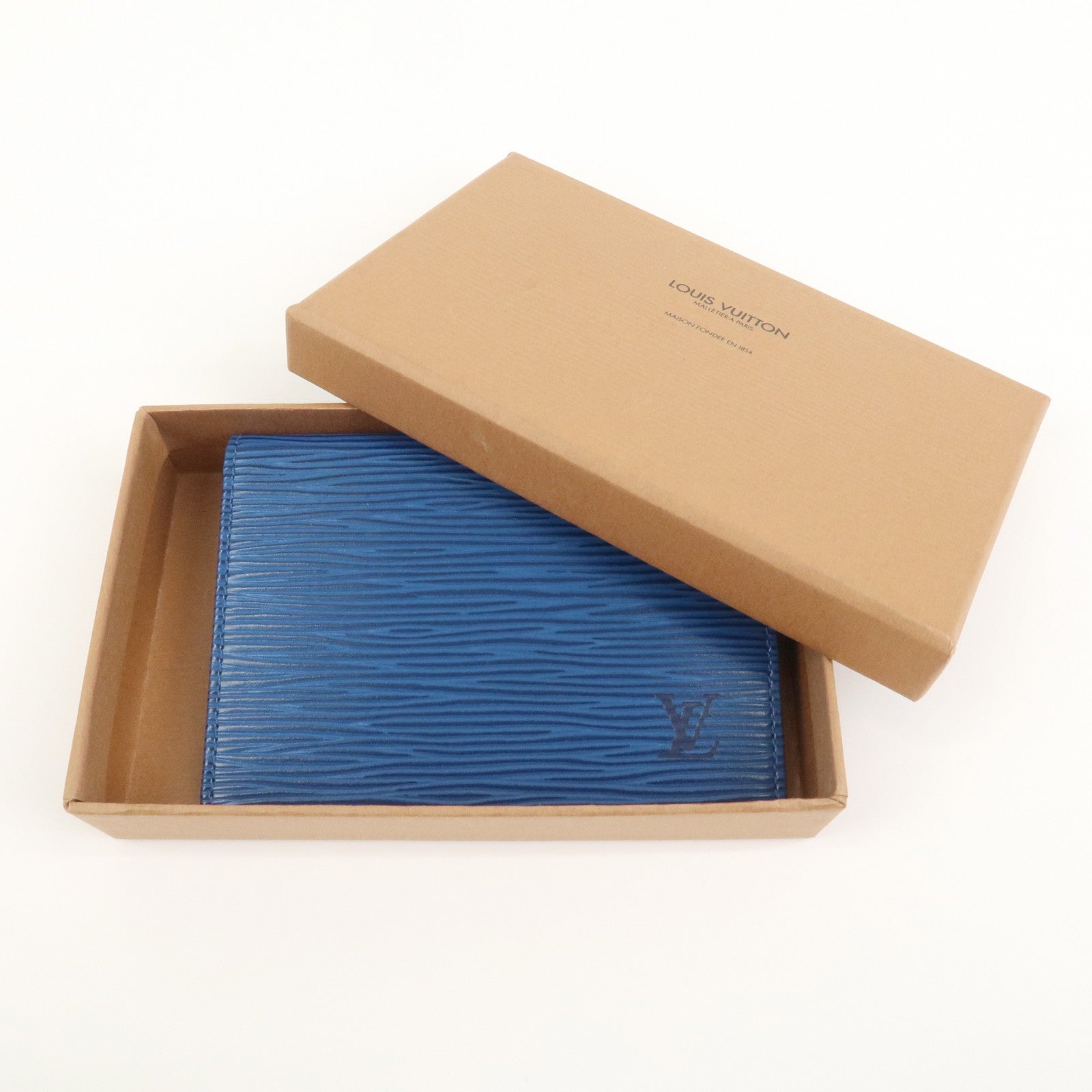 LLouis Vuitton Epi Porte 2 Cartes Vertical Card Case Blue M63205