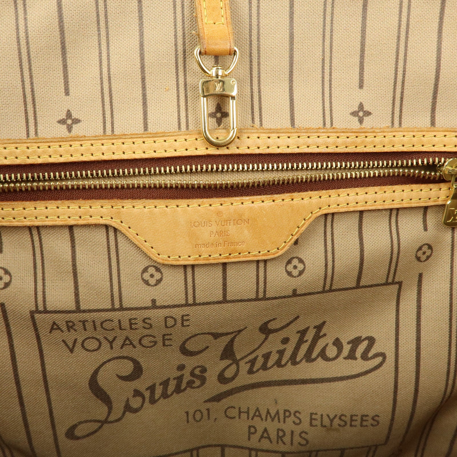 Louis Vuitton Monogram Neverfull MM Tote Shoulder Bag Brown M40156