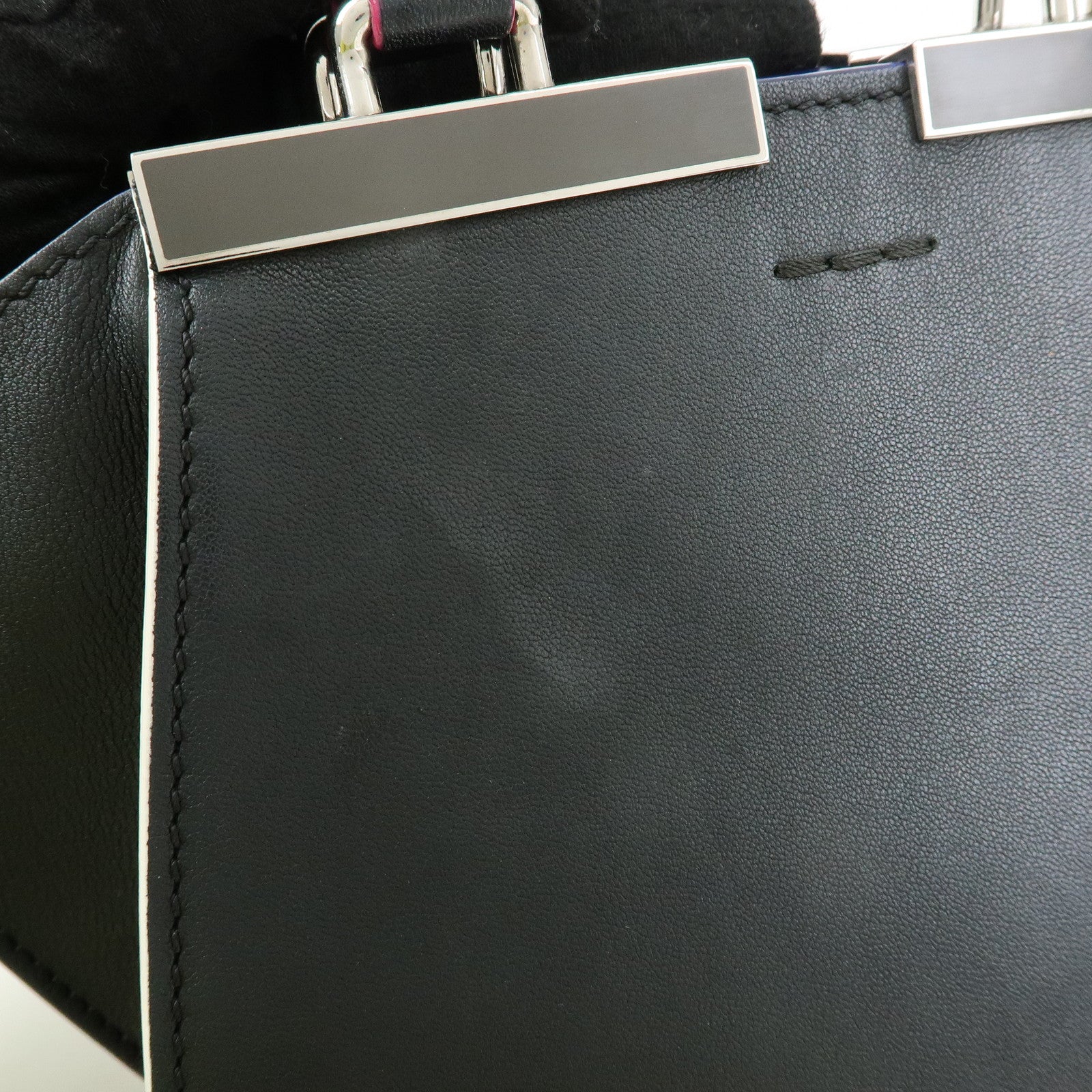 FENDI 3Jours Leather 2Way Shoulder Bag Hand Bag Black 8BH333