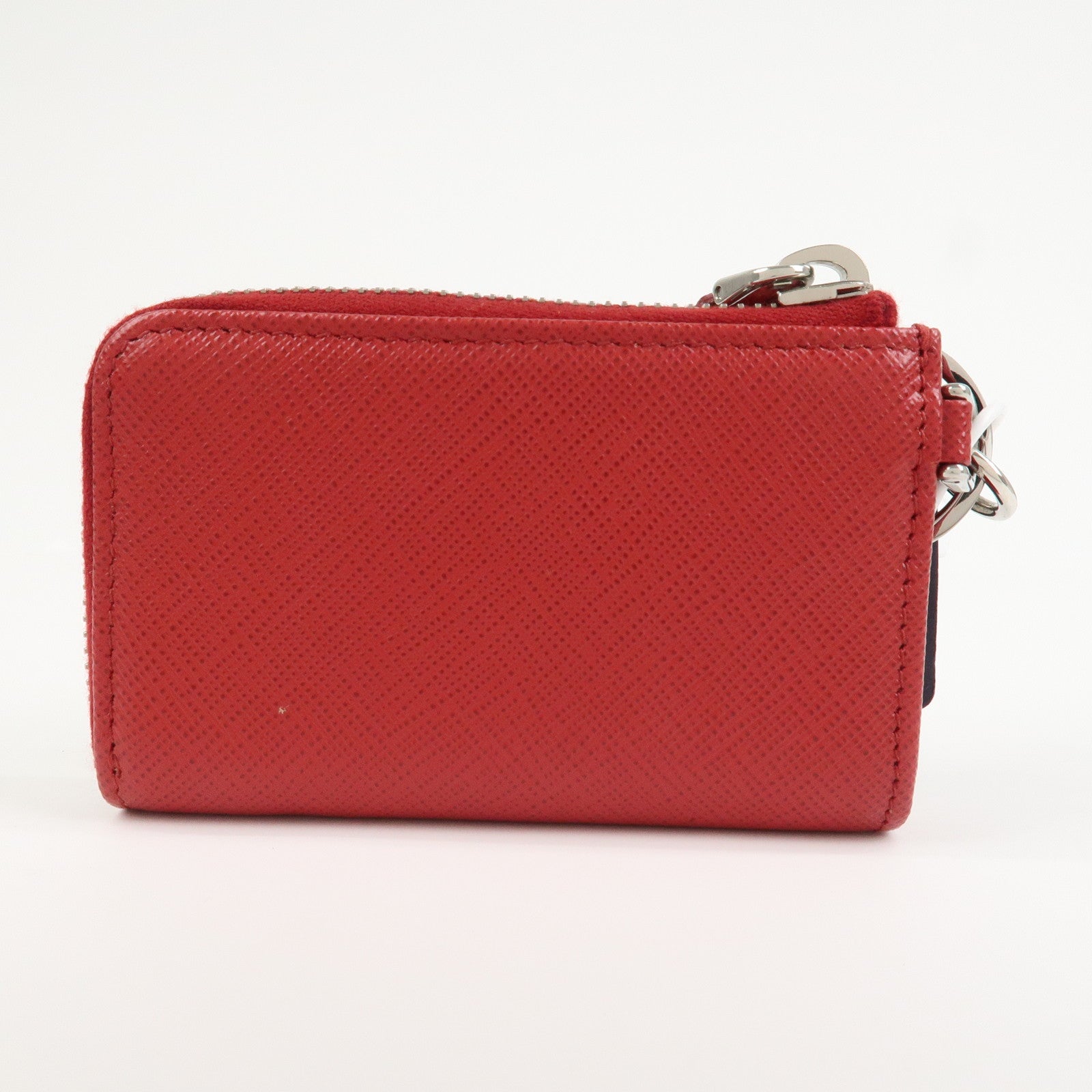 PRADA Saffiano Leather Triangle Logo Coin Case Coin Purse 2TT085