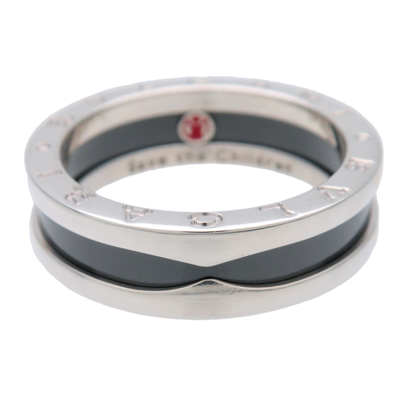 BVLGARI B-Zero1 Save the Children Ring SV925 Silver Black #60 US9