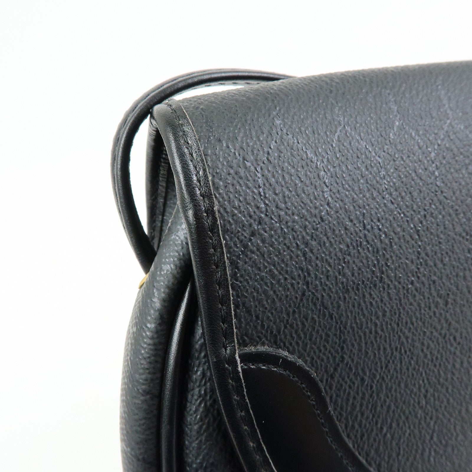 Christian Dior Honeycomb PVC Leather Shoulder Bag Crossbody Black