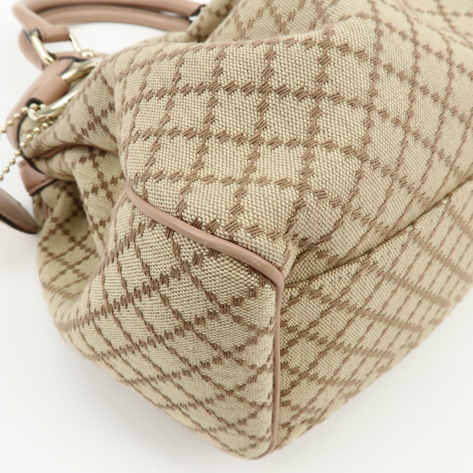 GUCCI Sukey GG Canvas Leather Tote Bag Hand Bag 211944 Authentic Used F/S
