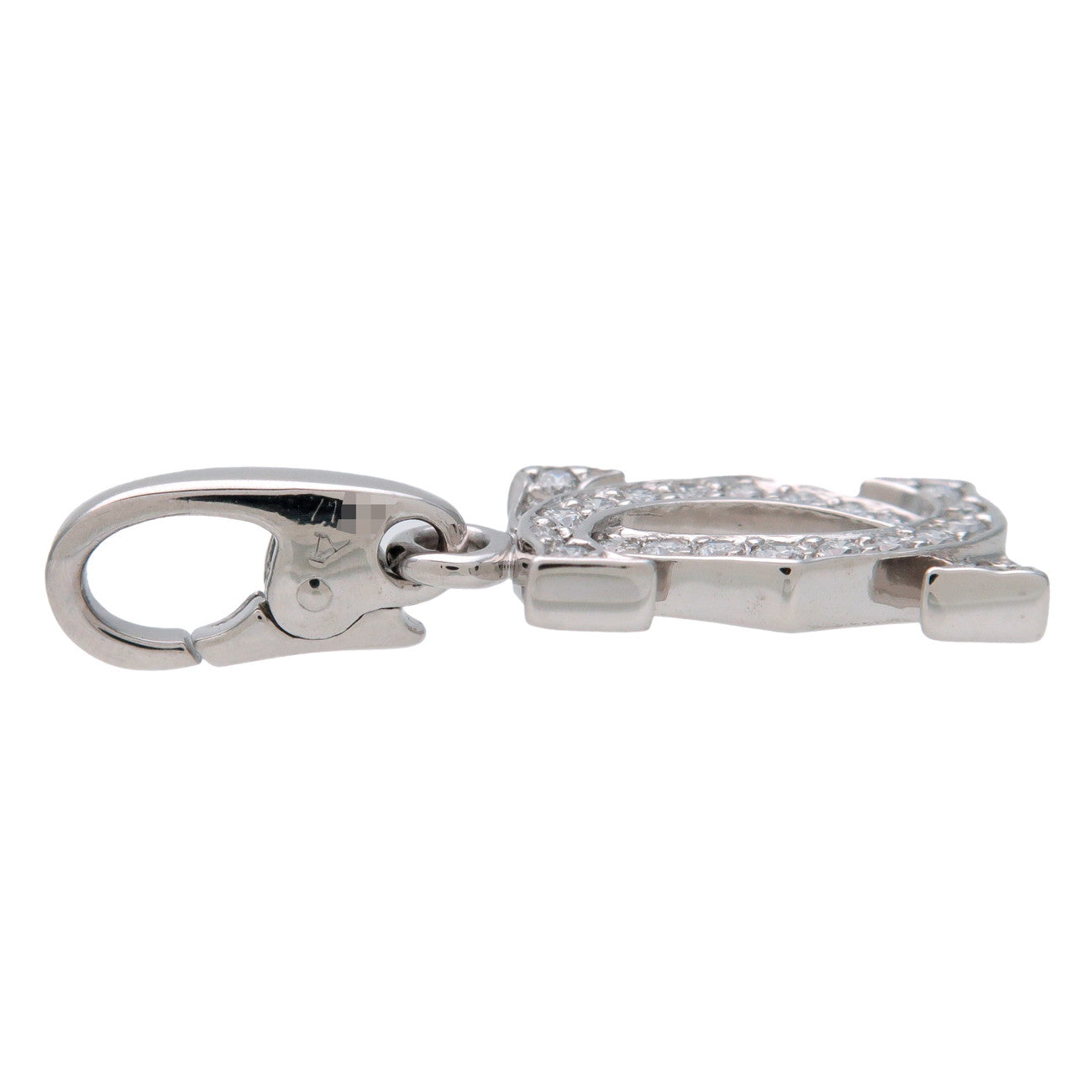 Cartier 2C Diamond Charm Pendant Top Necklace Top K18WG White Gold