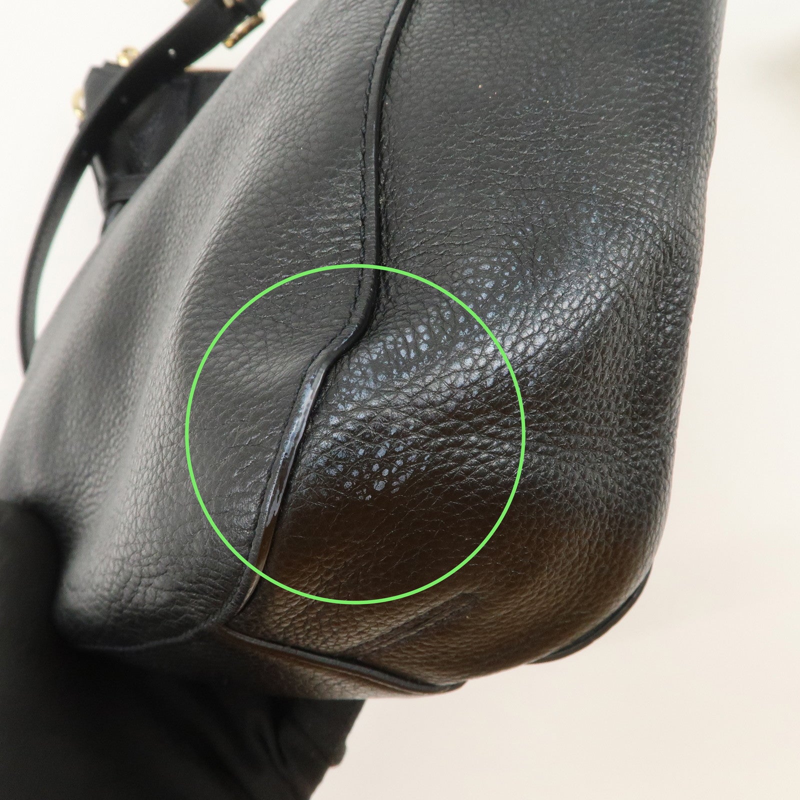 MICHAEL KORS Logo Leather 2Way Bag Hand Bag Shoulder Bag Black