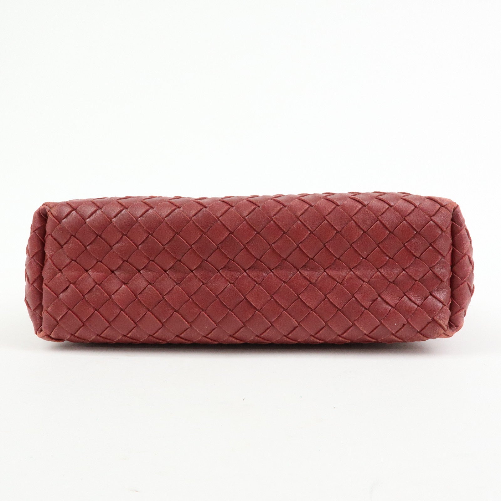 BOTTEGA VENETA Intrecciato Leather Tote Hand Bag Red Brown162937
