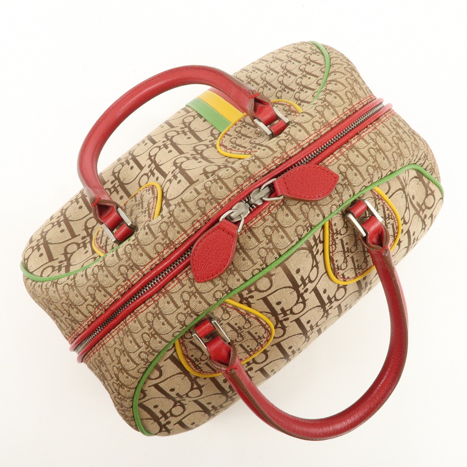 Christian Dior Rasta Trotter Canvas Leather Boston Bag Hand Bag