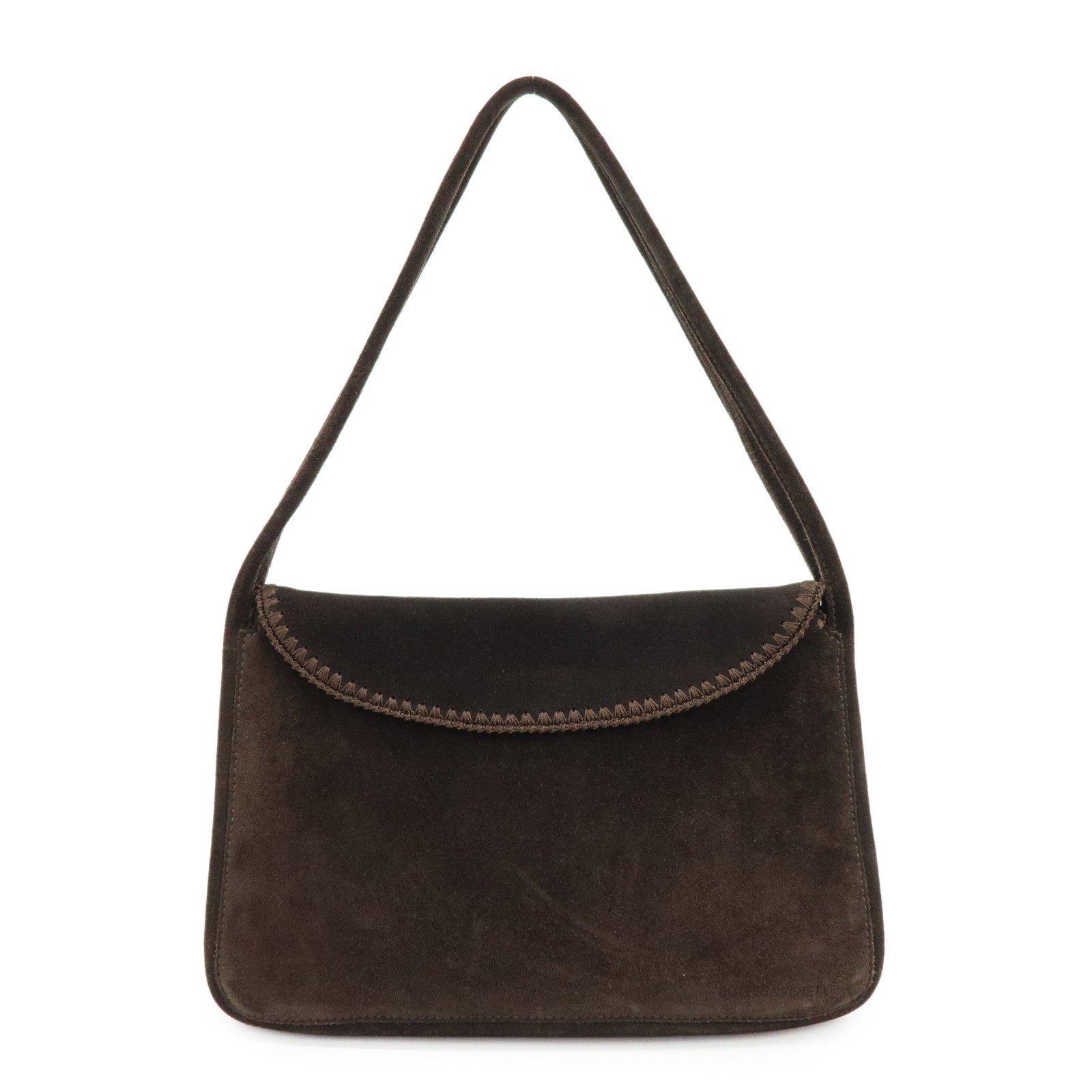BOTTEGA VENETA Suede Shoulder Bag Tote Bag Dark Brown