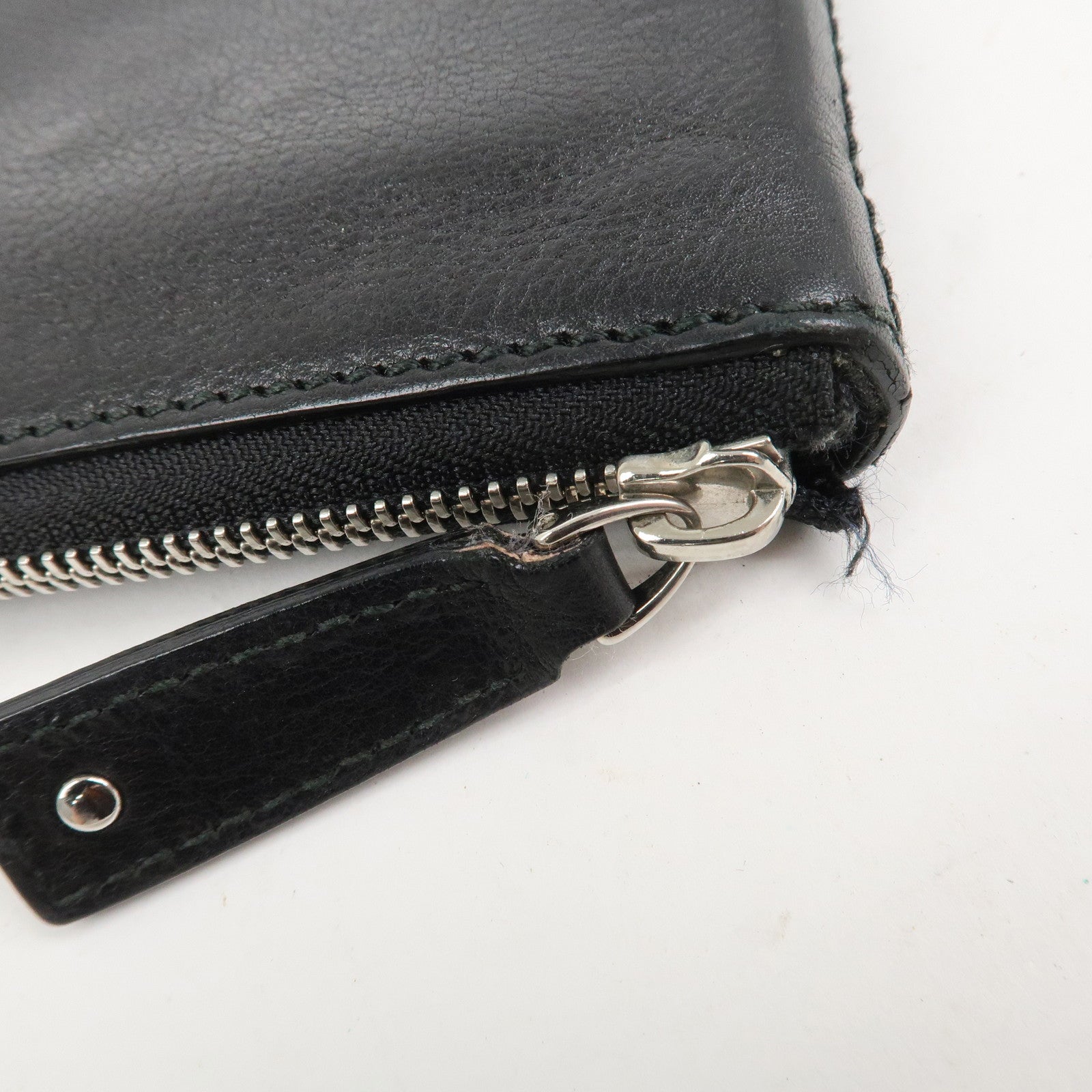 BVLGARI Logo Leather Clutch Bag Black