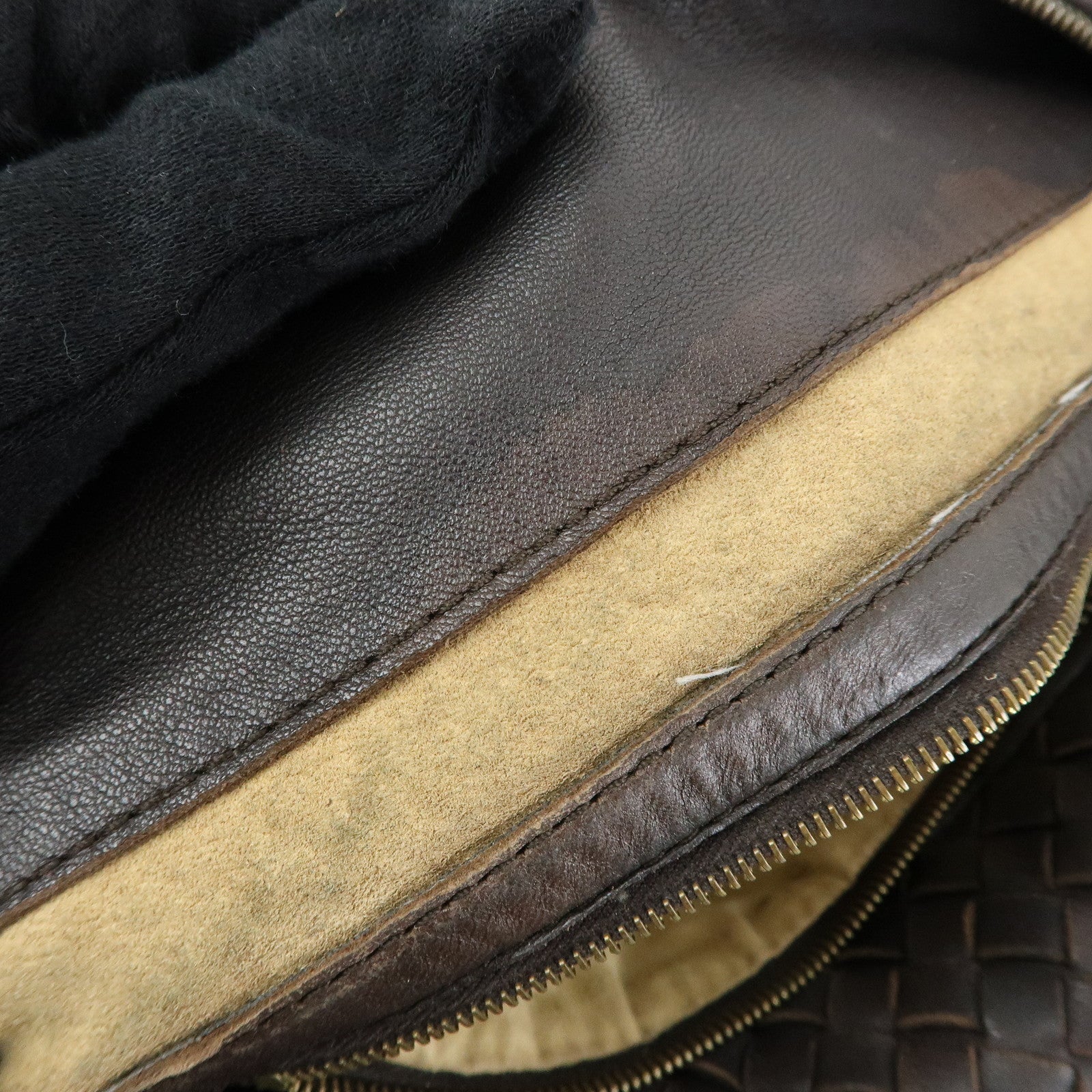 BOTTEGA VENETA Intrecciato Leather Shoulder Bag Dark Brown 181347