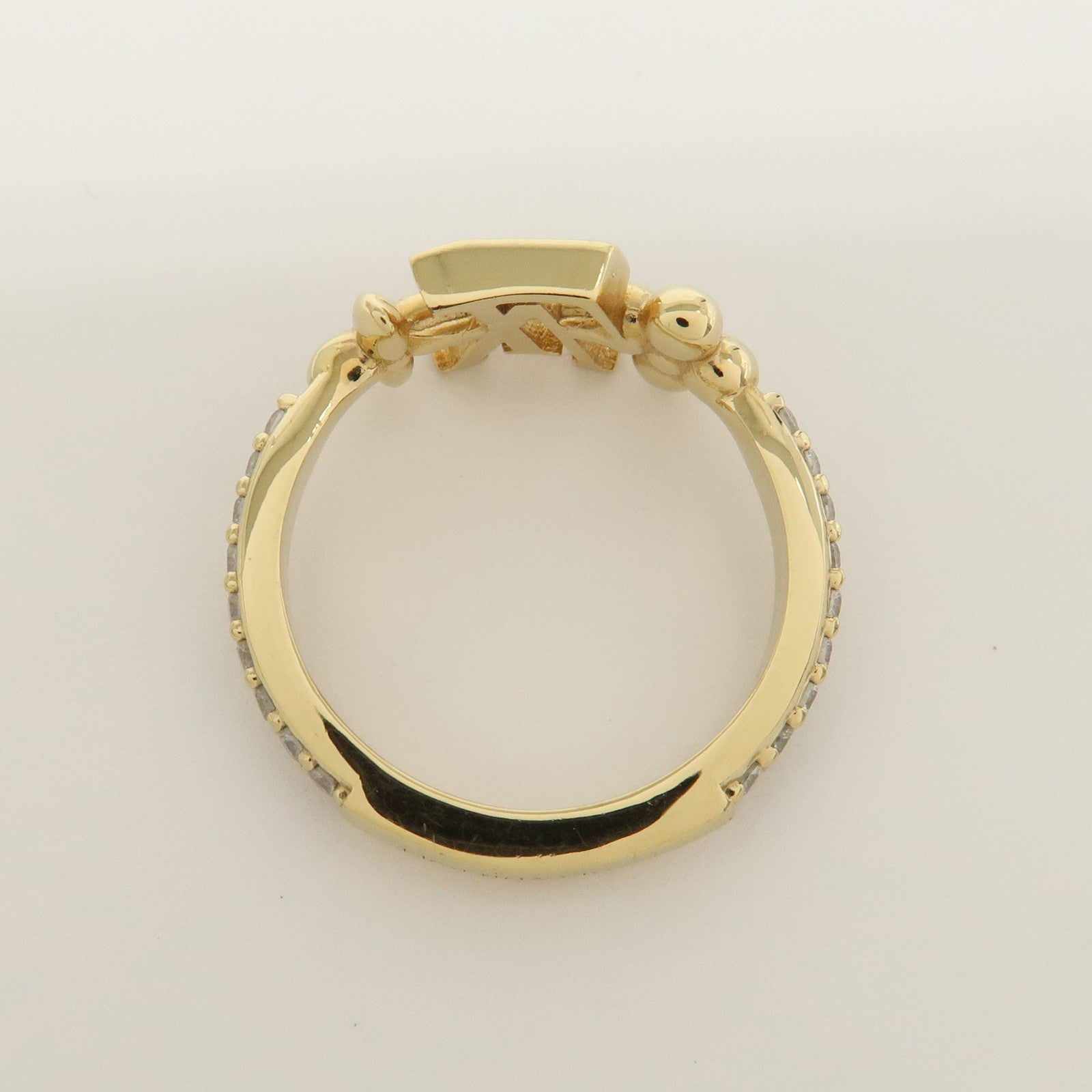 Louis Vuitton LV Iconic Metal Strass Ring S Gold 1461
