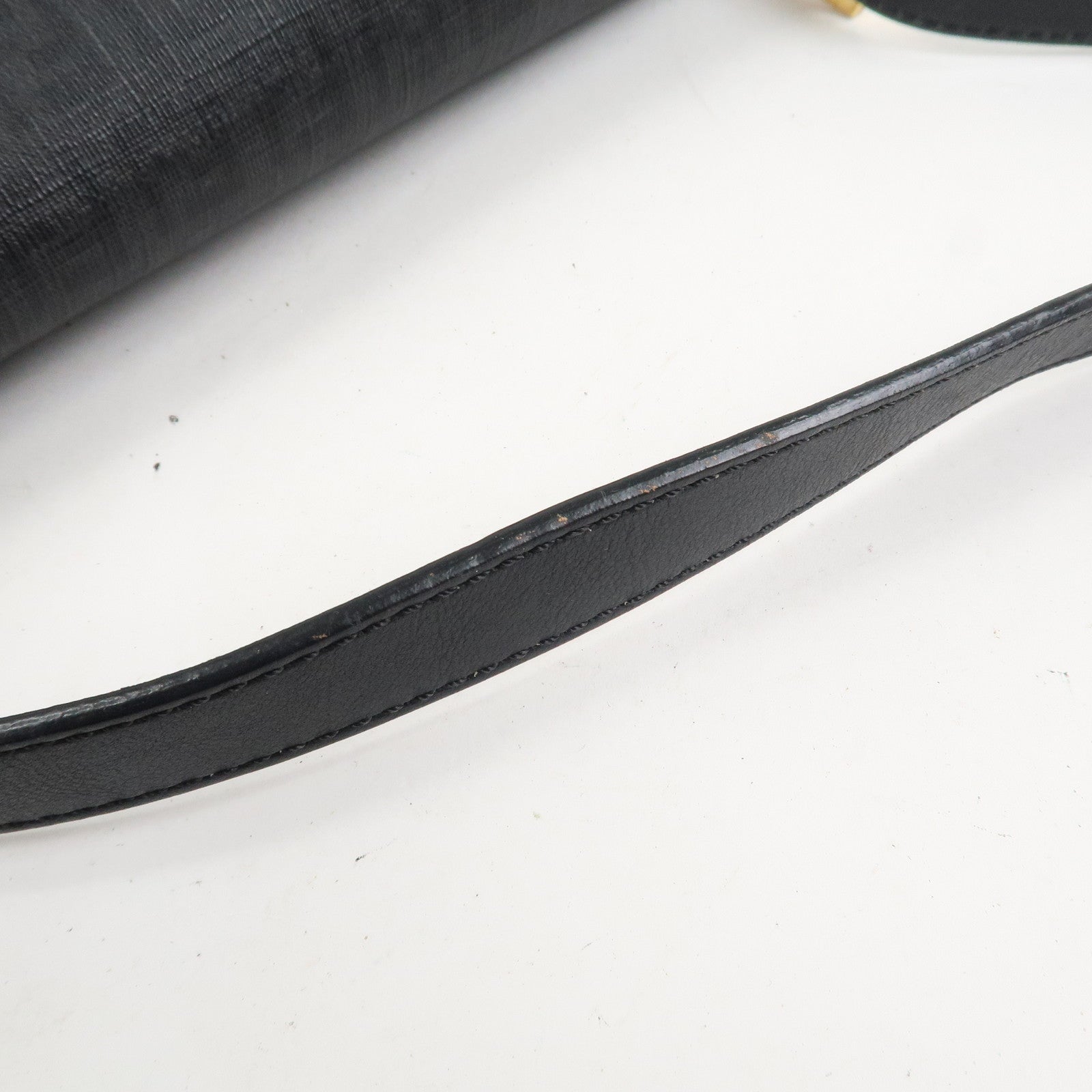 FENDI Mamma Baguette Zucchino PVC Leather Shoulder Bag Hand Bag Black 8BR001