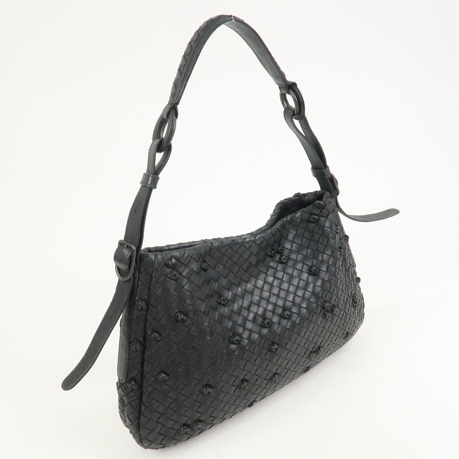 BOTTEGA VENETA Intrecciato Shoulder Bag Hand Bag Black 125580