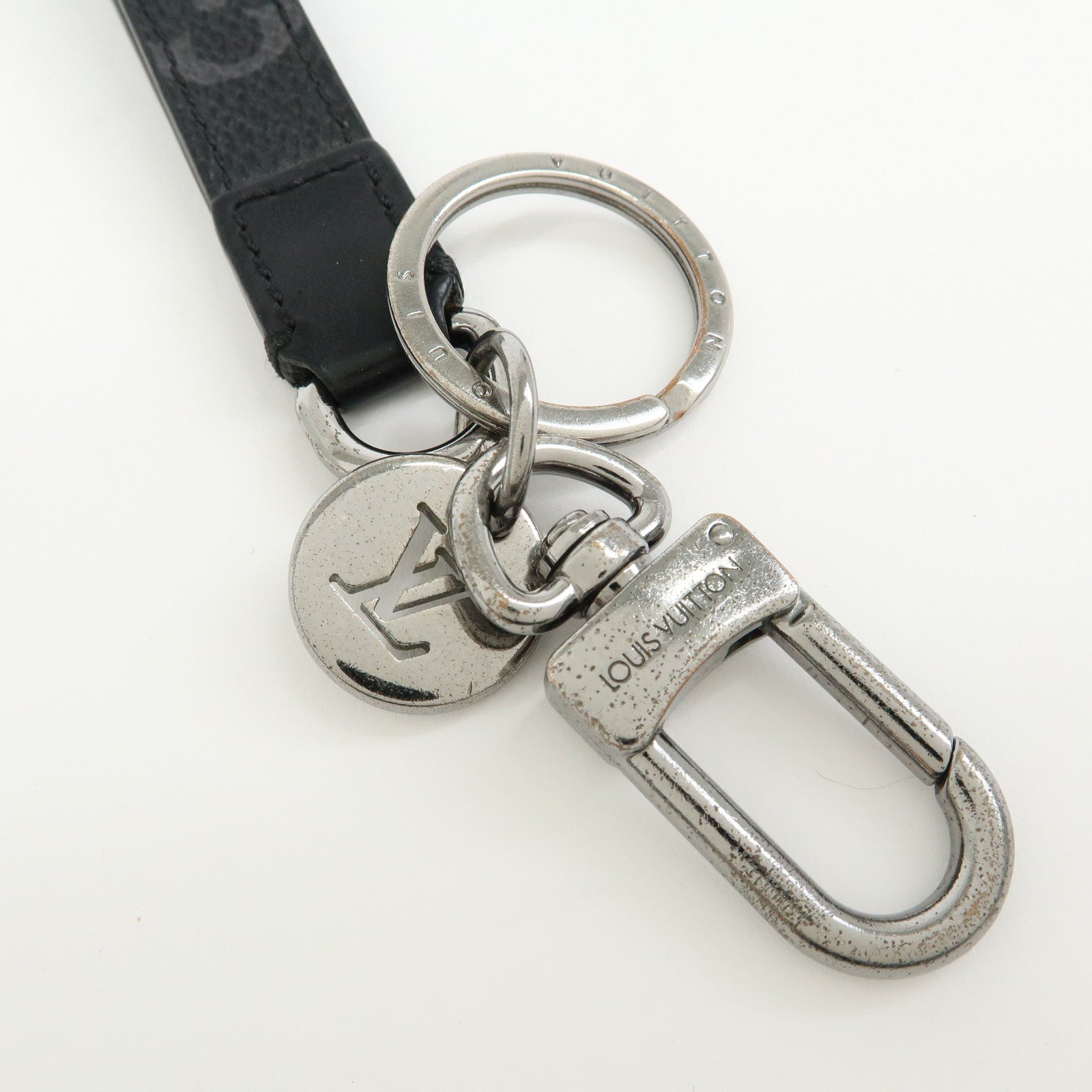 Louis Vuitton Monogram Eclipse Porte Cles Dragonne Key Chain M61950
