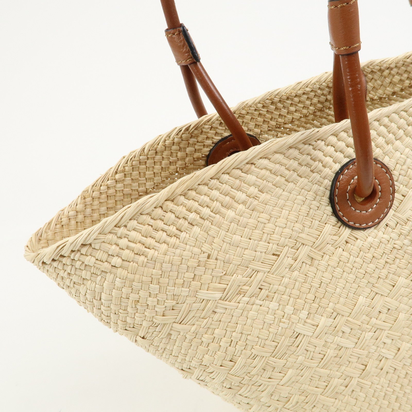 LOEWE Anagram Raffia Basket Bag Shoulder Bag Mini Tote Bag Natural