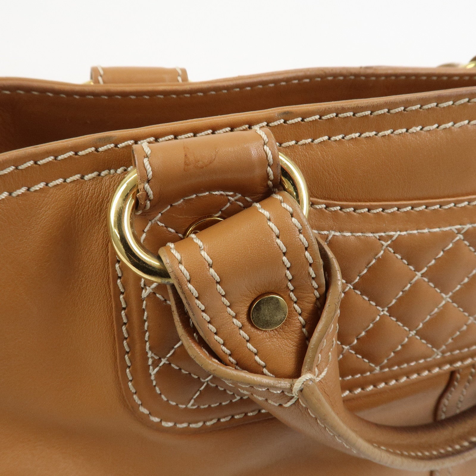 CELINE Macadam Leather Boogie Bag Hand Bag Tote Bag Brown