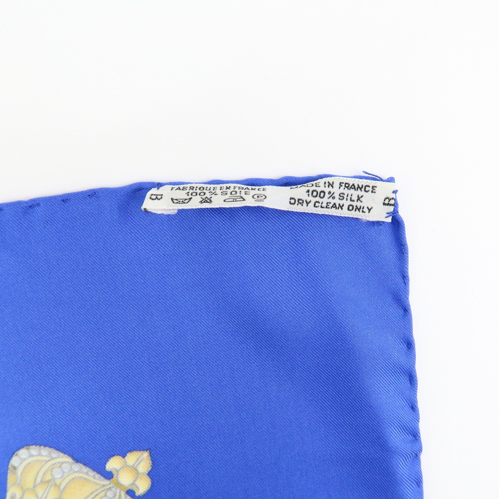 HERMES Carre 90 Silk 100% Scarf LES TAMBOURS Drum Print Navy Gold
