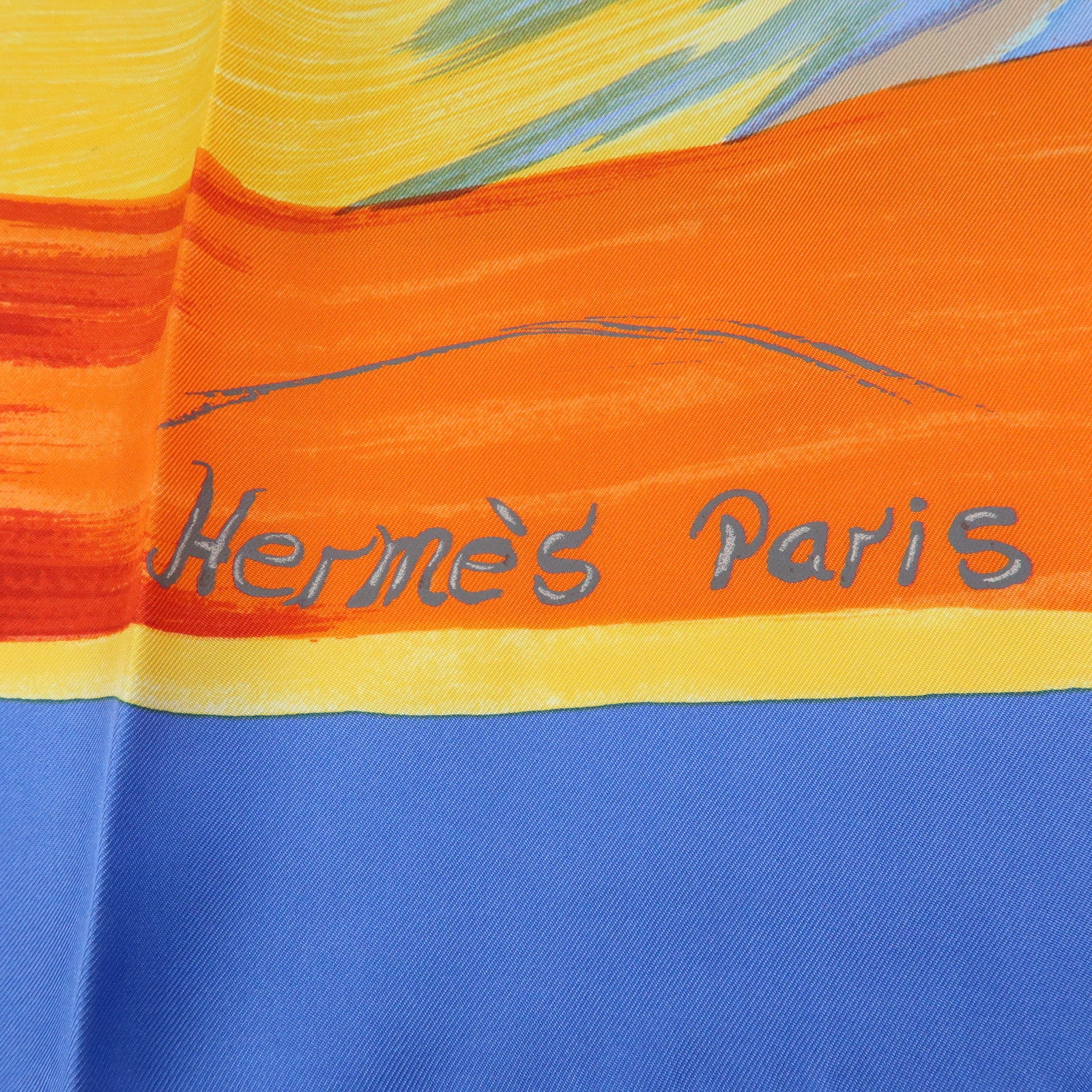 HERMES Carre 90 Silk 100% Scarf Smiles in Third Millenary Blue