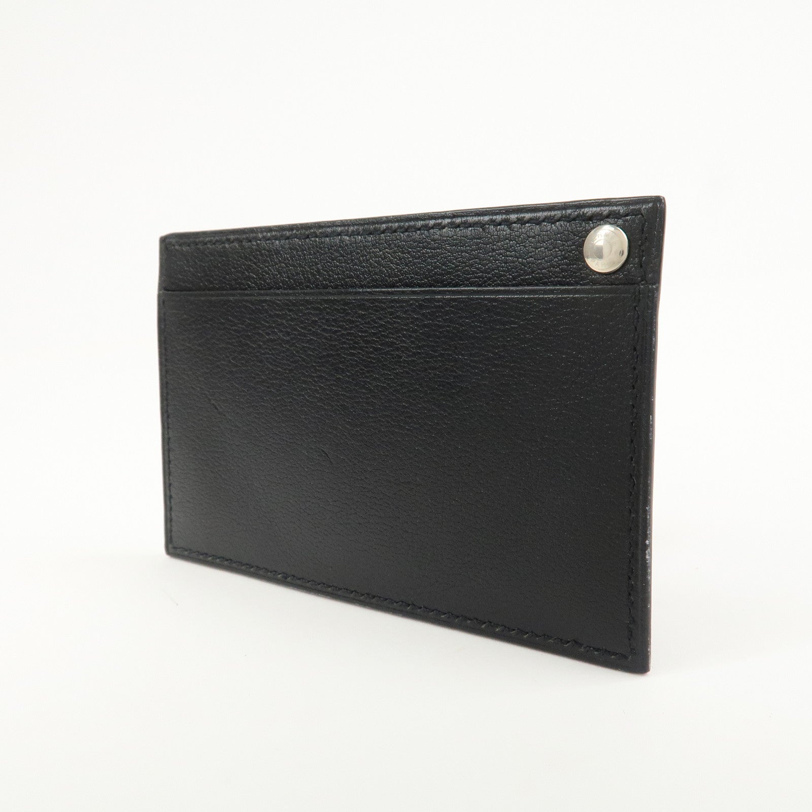 HERMES Evercalf Leather Chouchou Serie Button 笆｡I Stamped Pass Case