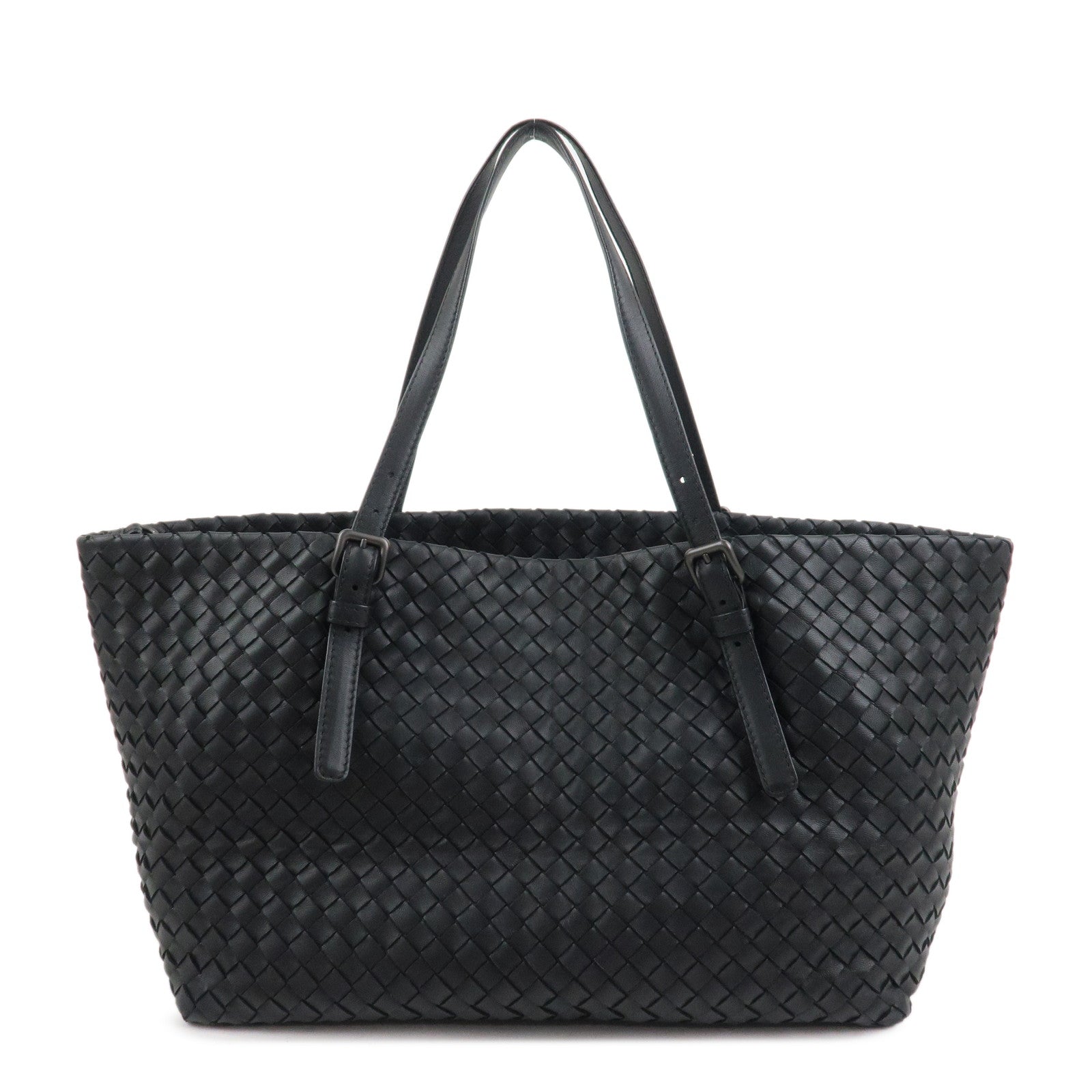 BOTTEGA VENETA Intrecciato Leather Medium Cesta Bag Tote Bag Black 337260