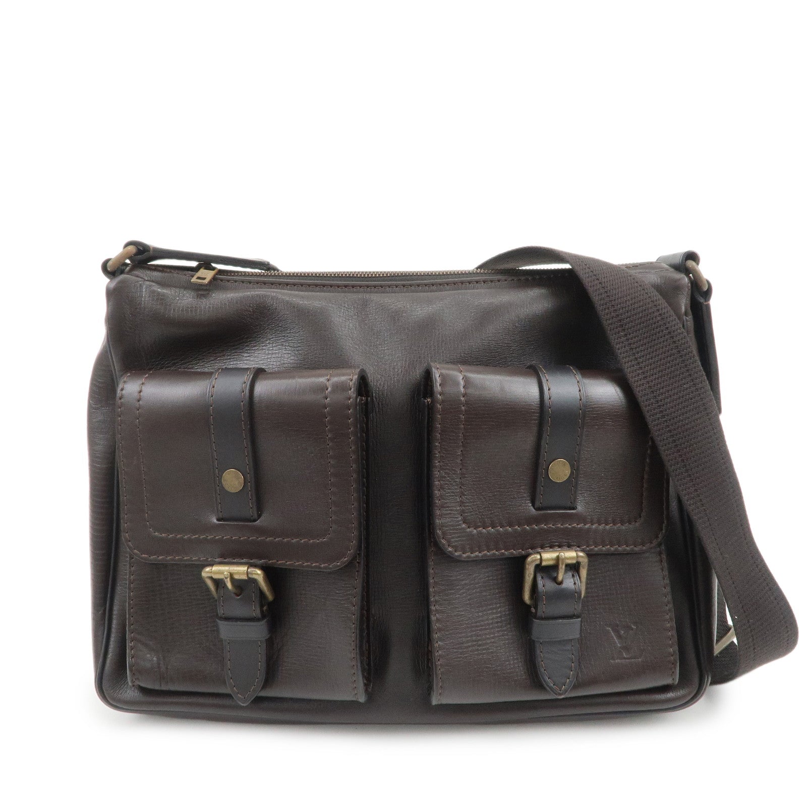 Louis Vuitton Utah Wichita Calf Leather Messenger Bag Cafe M92990