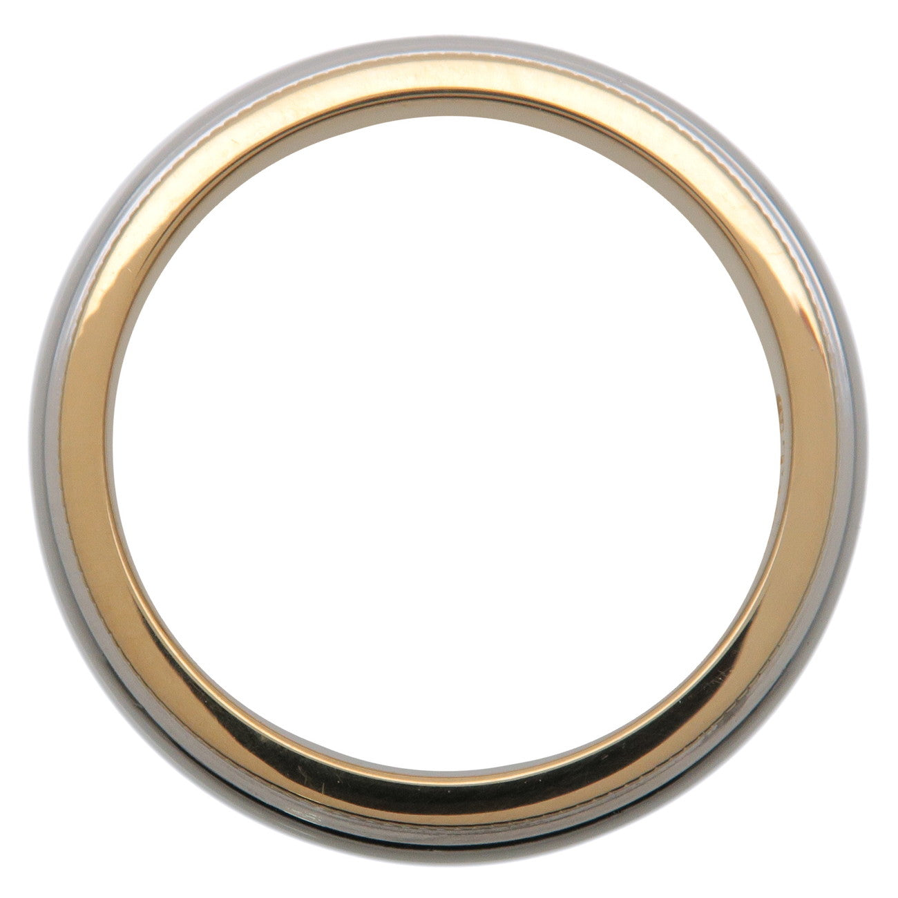 Tiffany & Co Milgrain Band Ring #12.5 750YG PT950 US6.5 EU52.5 HK14