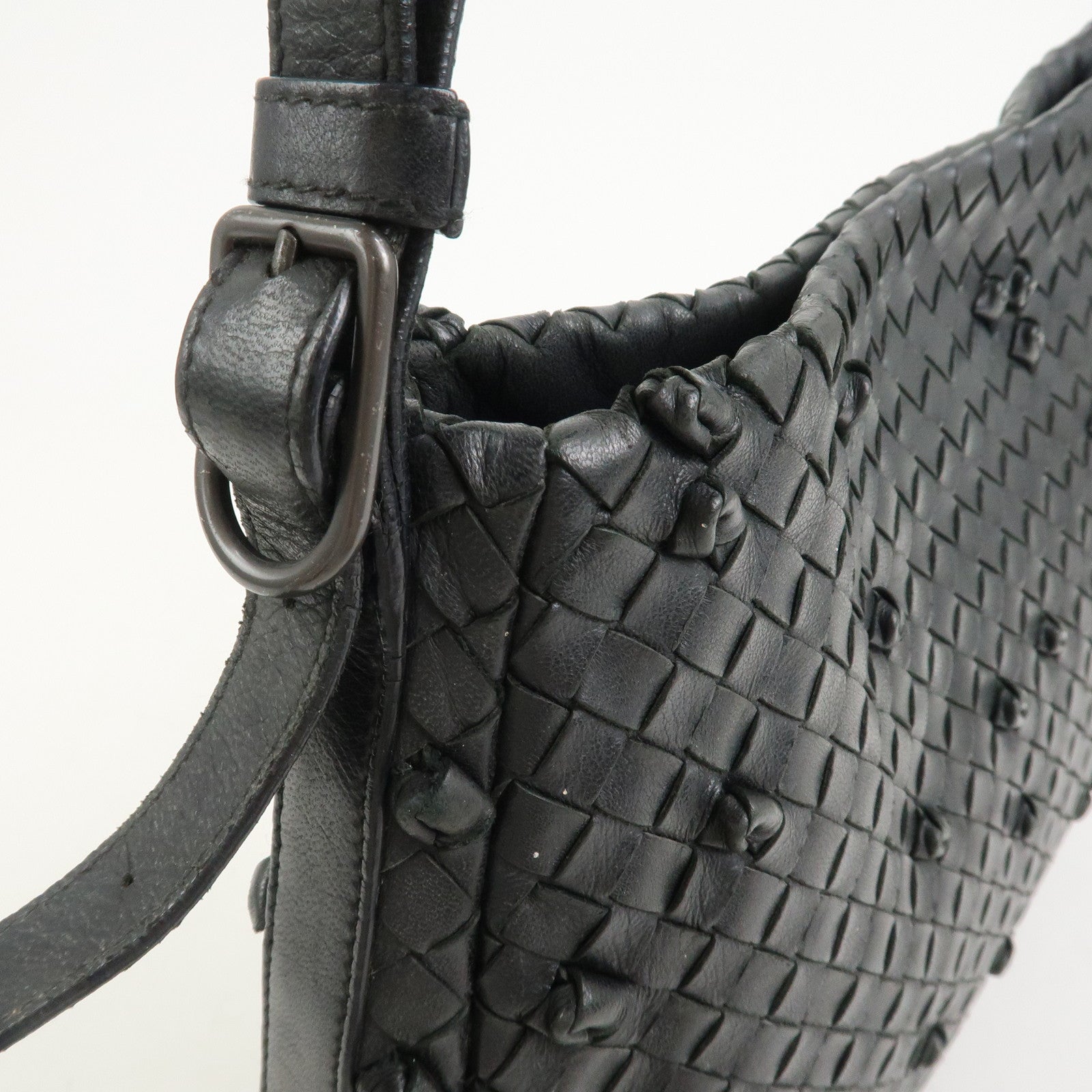 BOTTEGA VENETA Intrecciato Shoulder Bag Hand Bag Black 125580