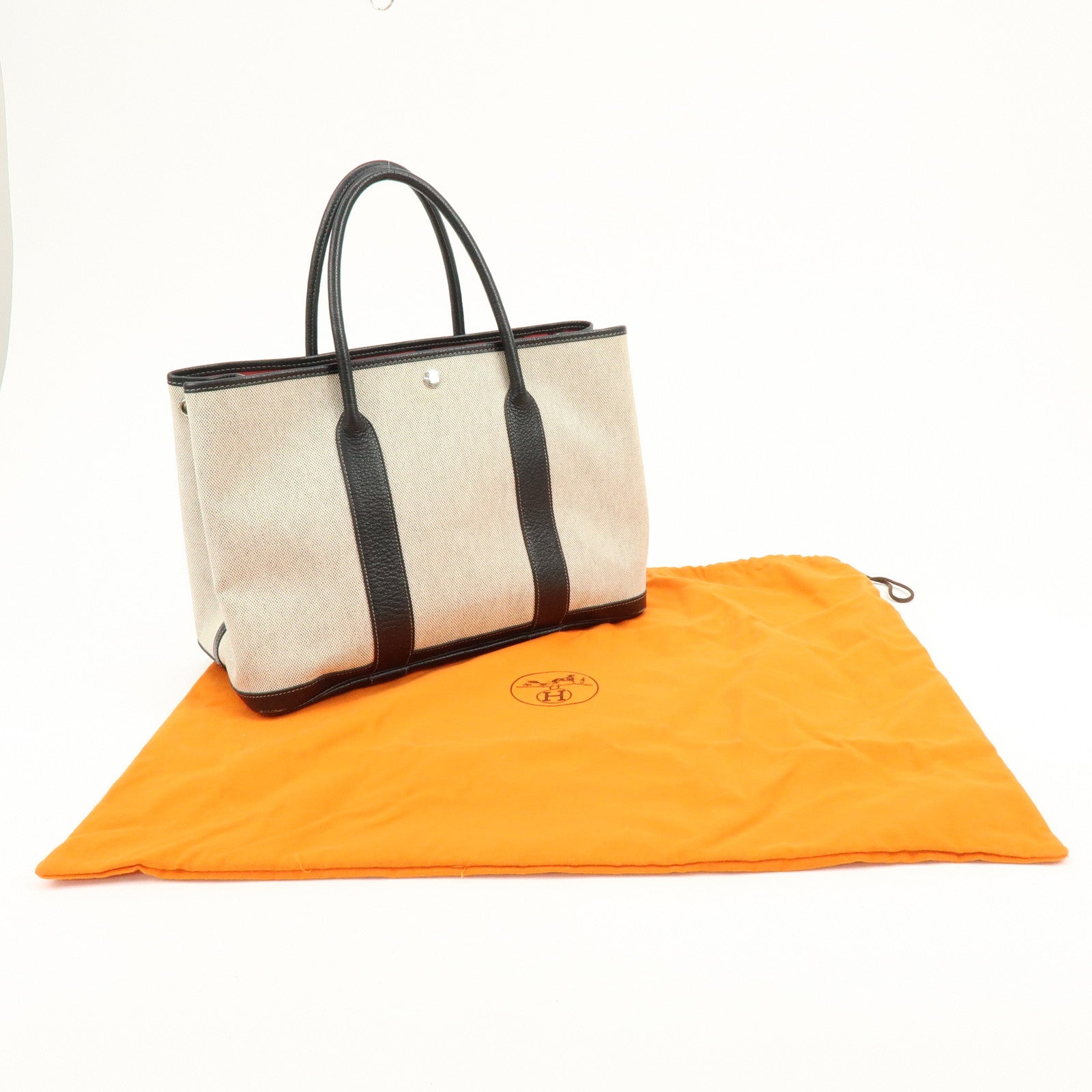 HERMES Toile H Garden Party PM Tote Bag Christmas Limited Black