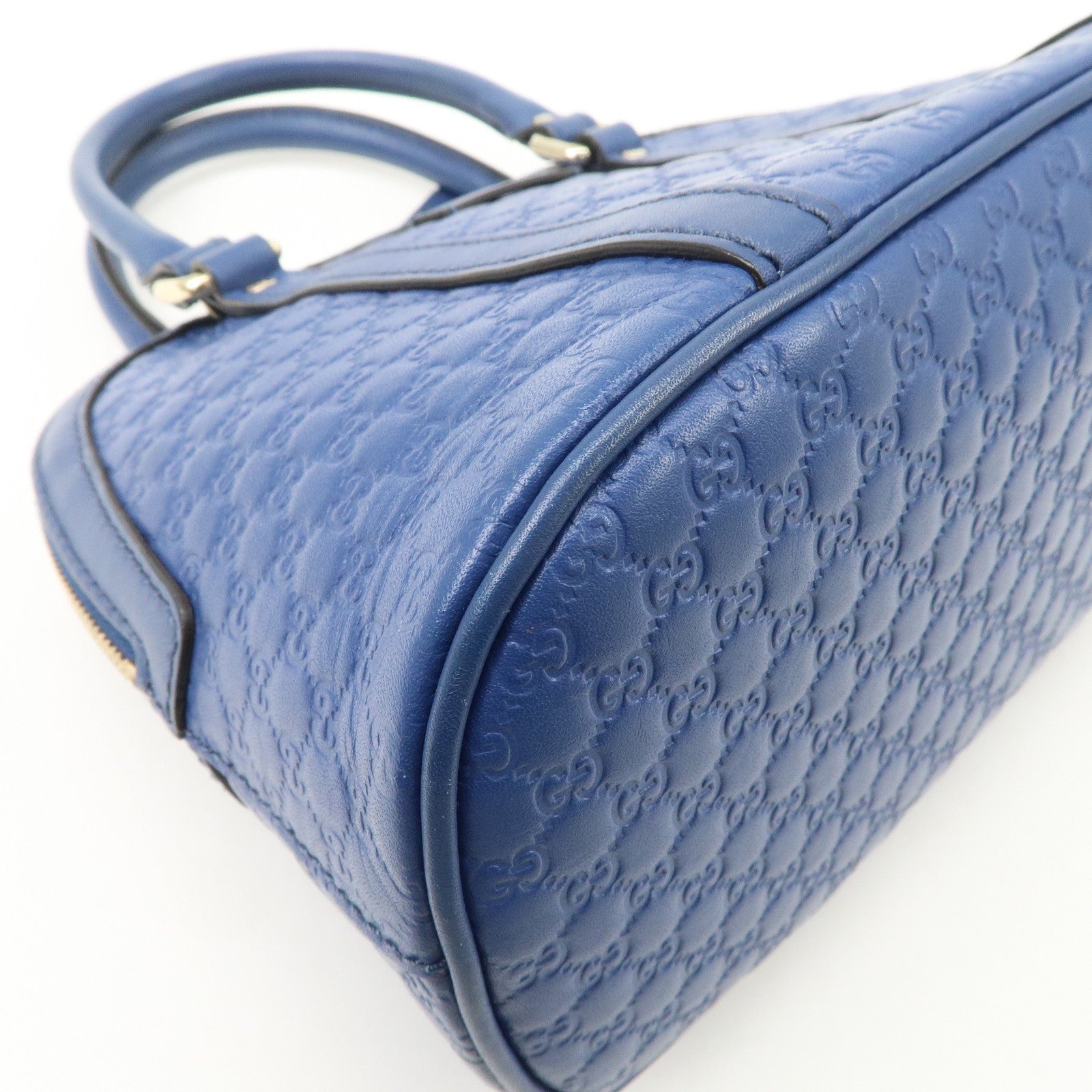 GUCCI Micro Guccissima 2Way Bag Hand Bag Shoulder Bag Blue 449654