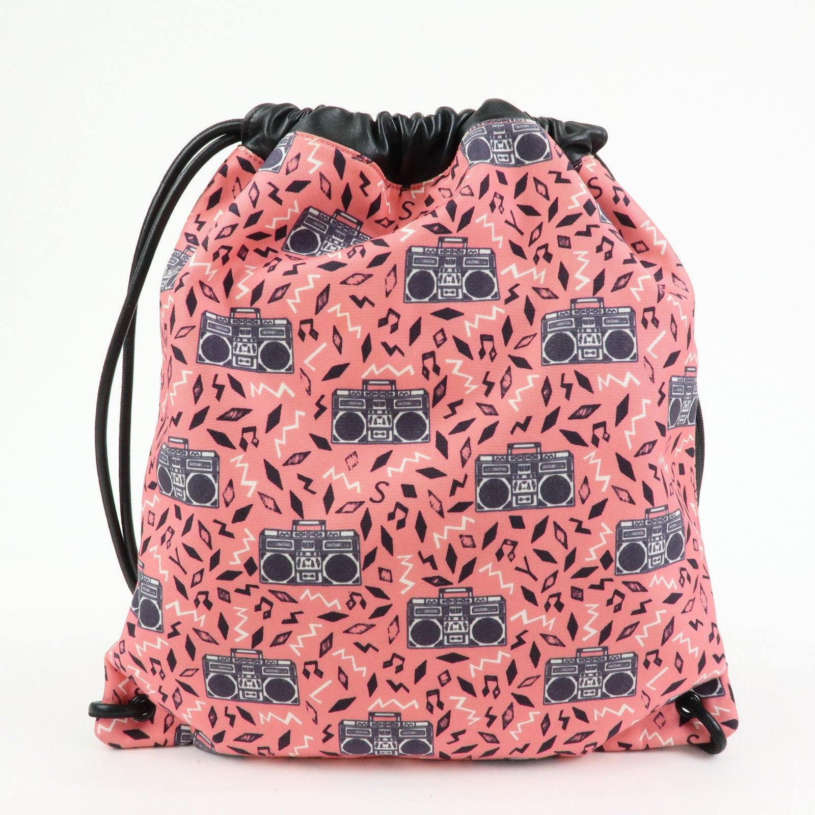 SAINT LAURENT PARIS Canvas Lamb Skin Teddy Bag Backpack Pink 553919