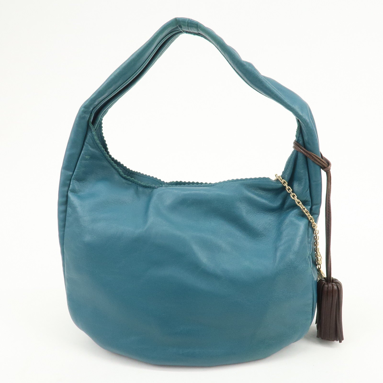 LOEWE Viento 30 Leather Shoulder Bag Hand Bag Blue