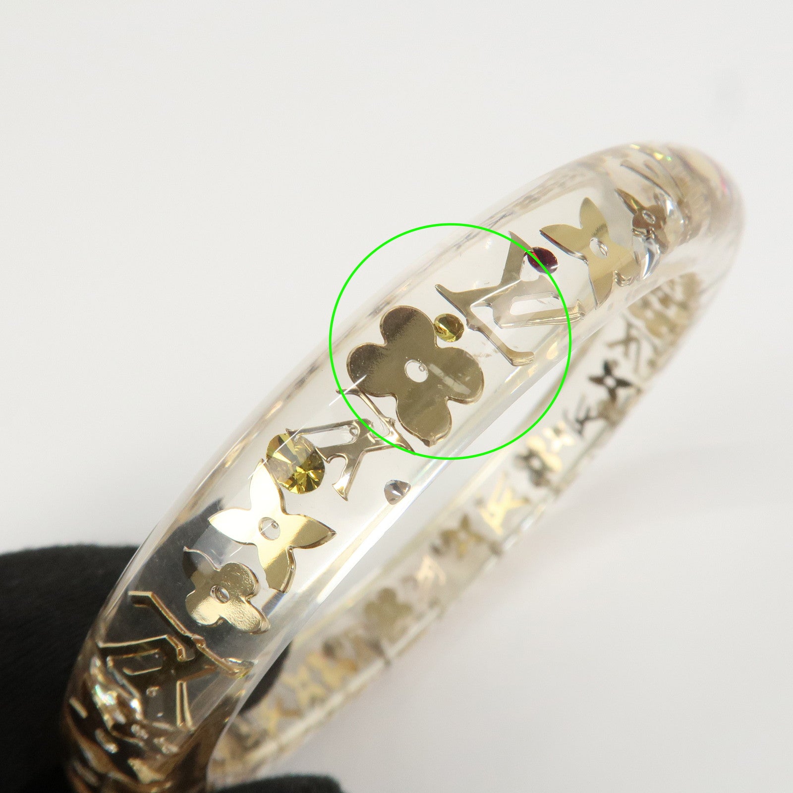 Louis Vuitton Bracelet Inclusion TPM Bangle Transparent Gold M65202