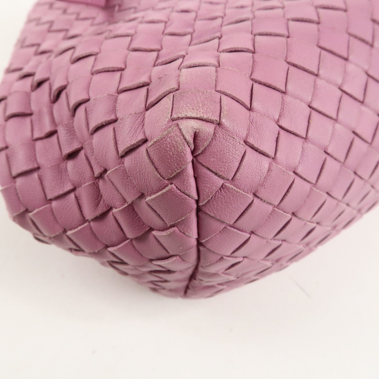 BOTTEGA VENETA Intrecciato Leather Mini Cesta Tote Bag Pink 481709