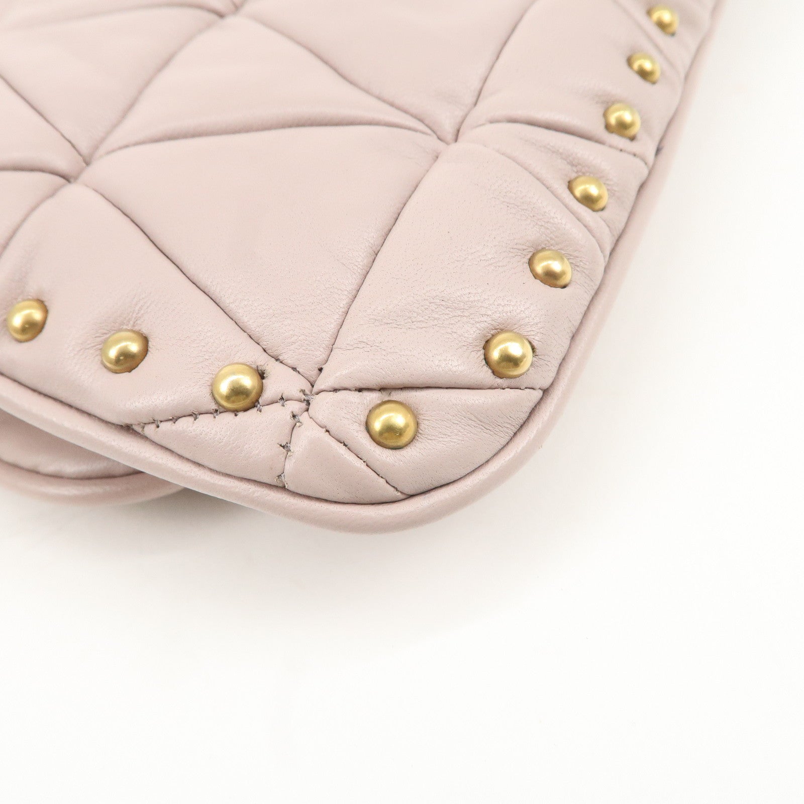 MIU MIU Leather 2Way Bag Shoulder Bag Clutch Bag Pink