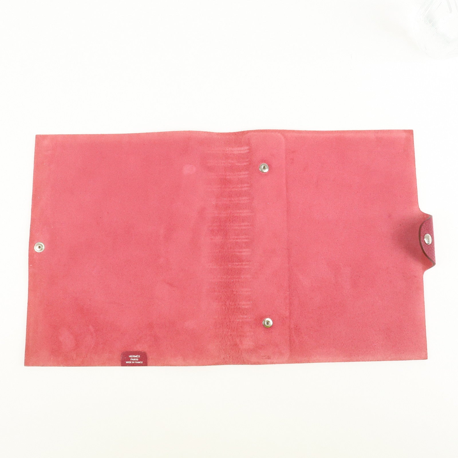 HERMES Togo Leather Ulysse MM □N Stamped Notebook Cover Ruby Used