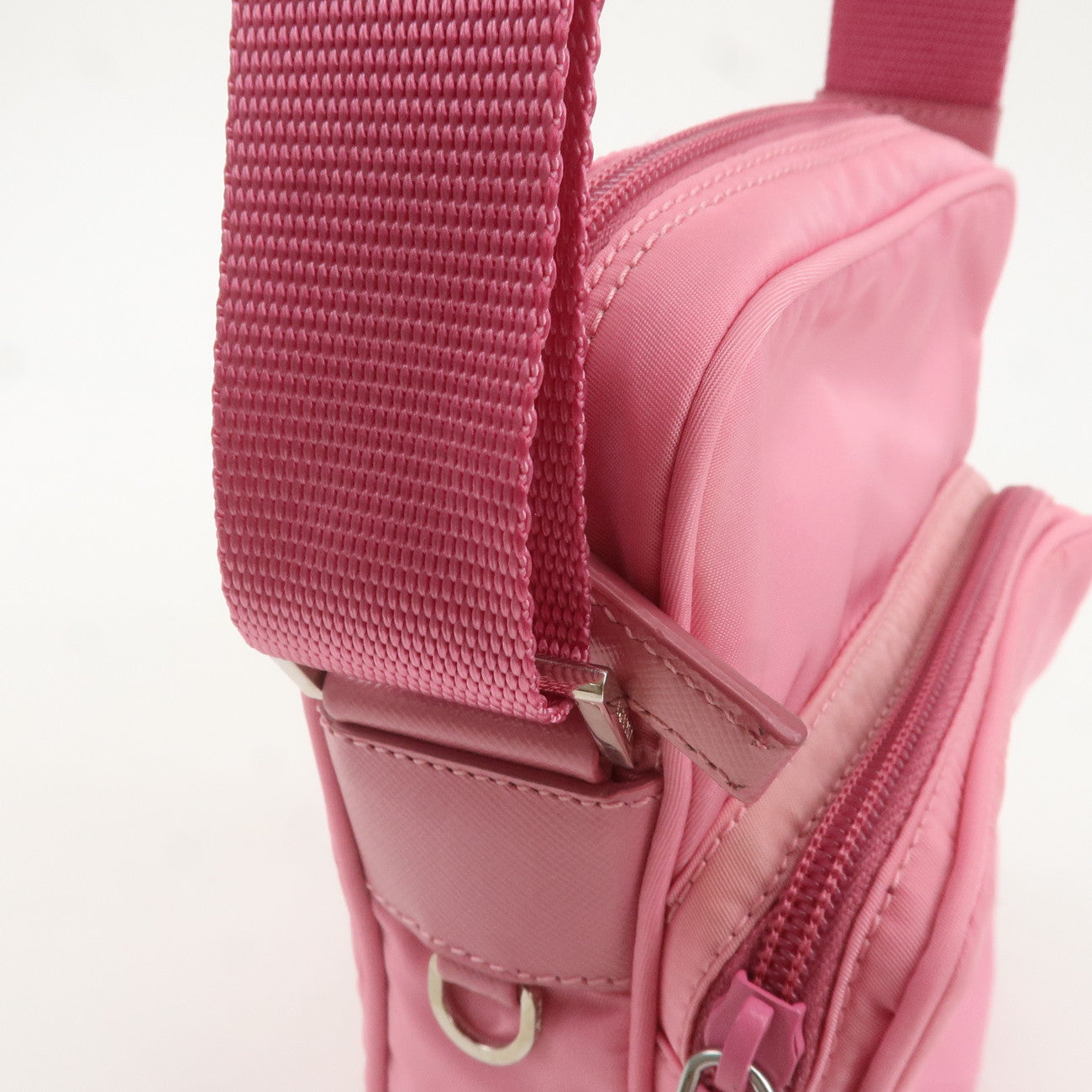 PRADA Nylon Leather Shoulder Bag Pouch Purse Pink BT0169