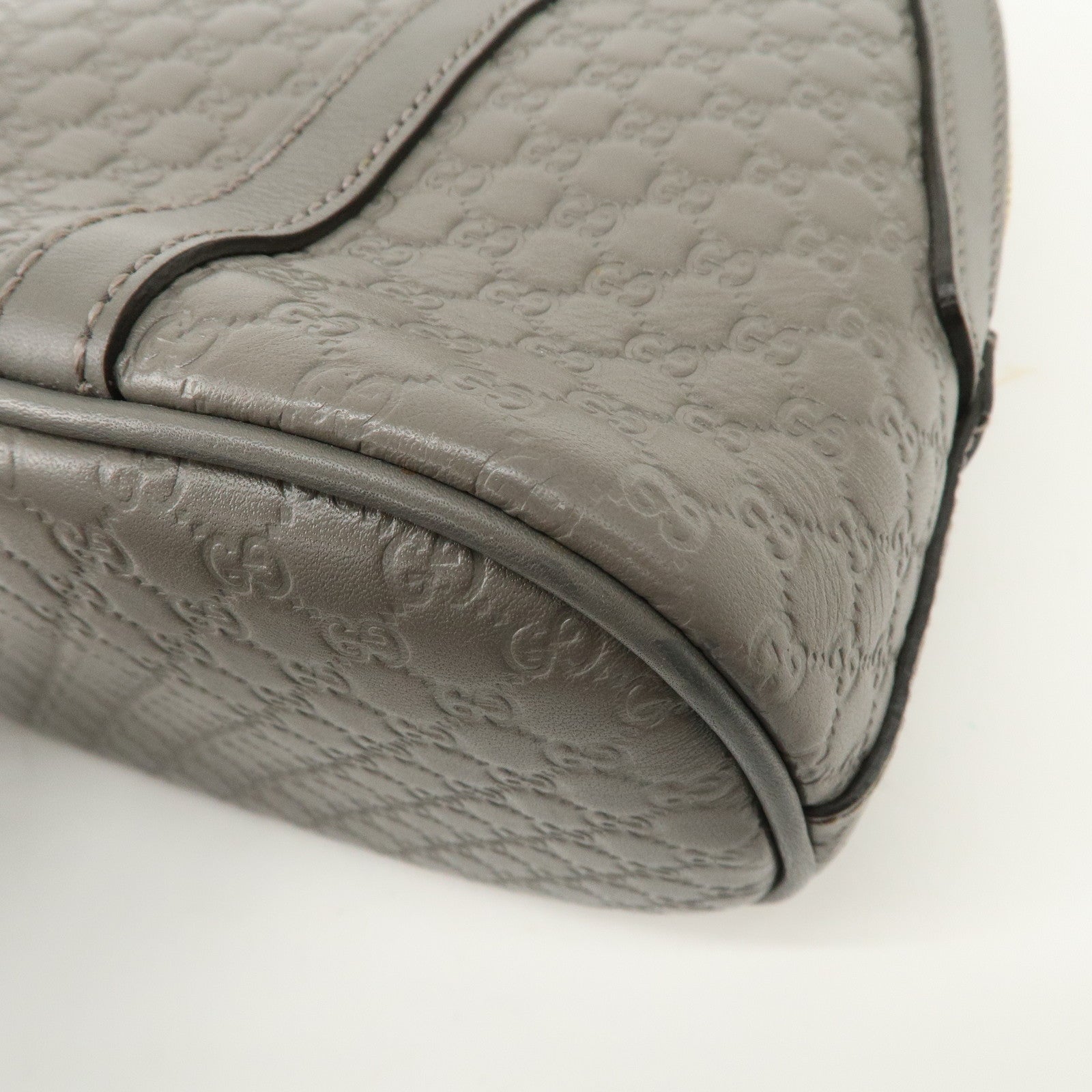 GUCCI Micro Guccissima Leather 2WAY Bag Hand Bag Gray 449654 Used