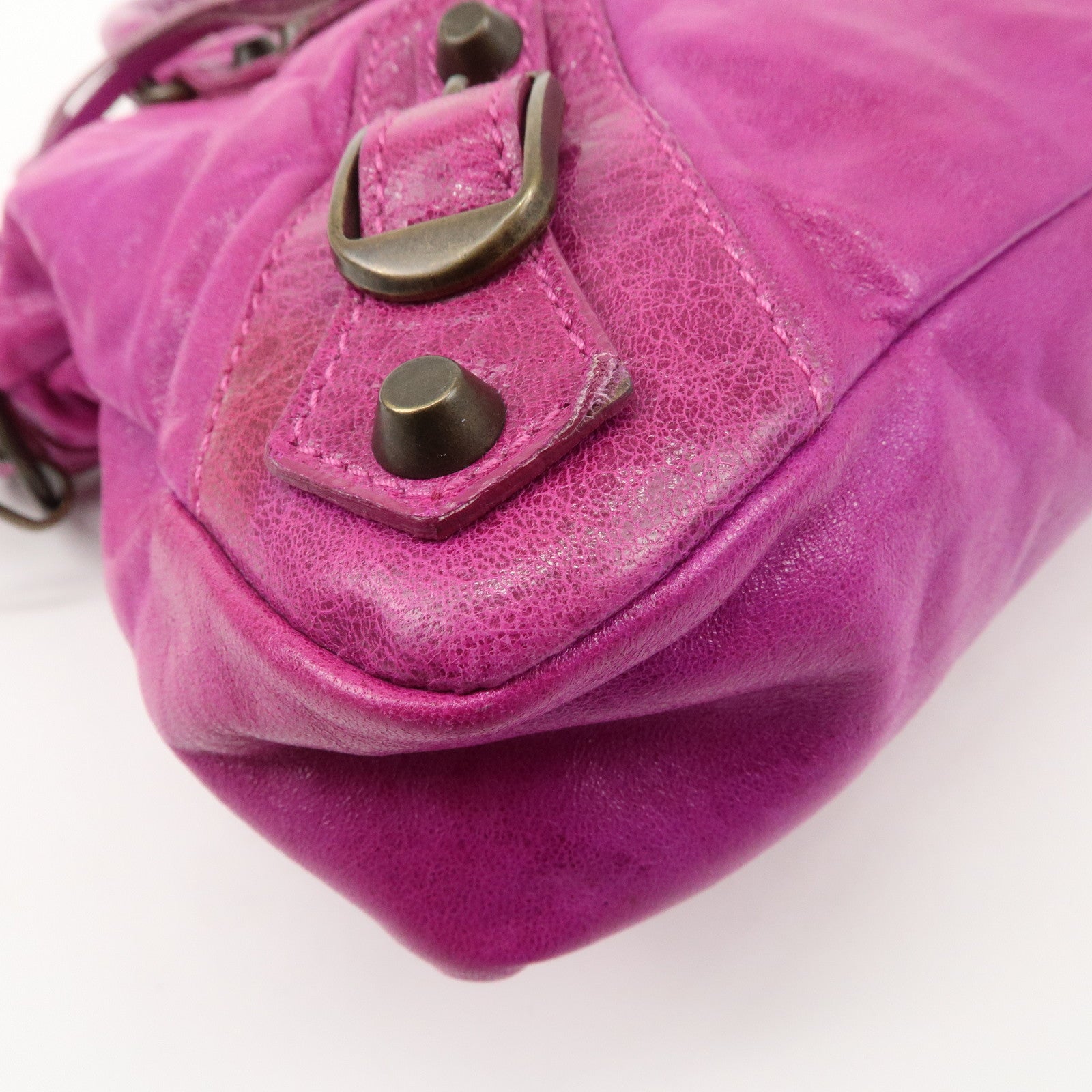 BALENCIAGA The First Leather 2Way Bag Hand Bag Pink 103208 Used