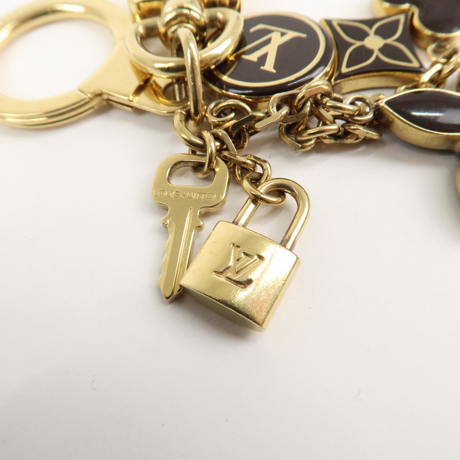 Louis Vuitton Porte Cles Pampille Bag Charm Gold Black M91929 Used
