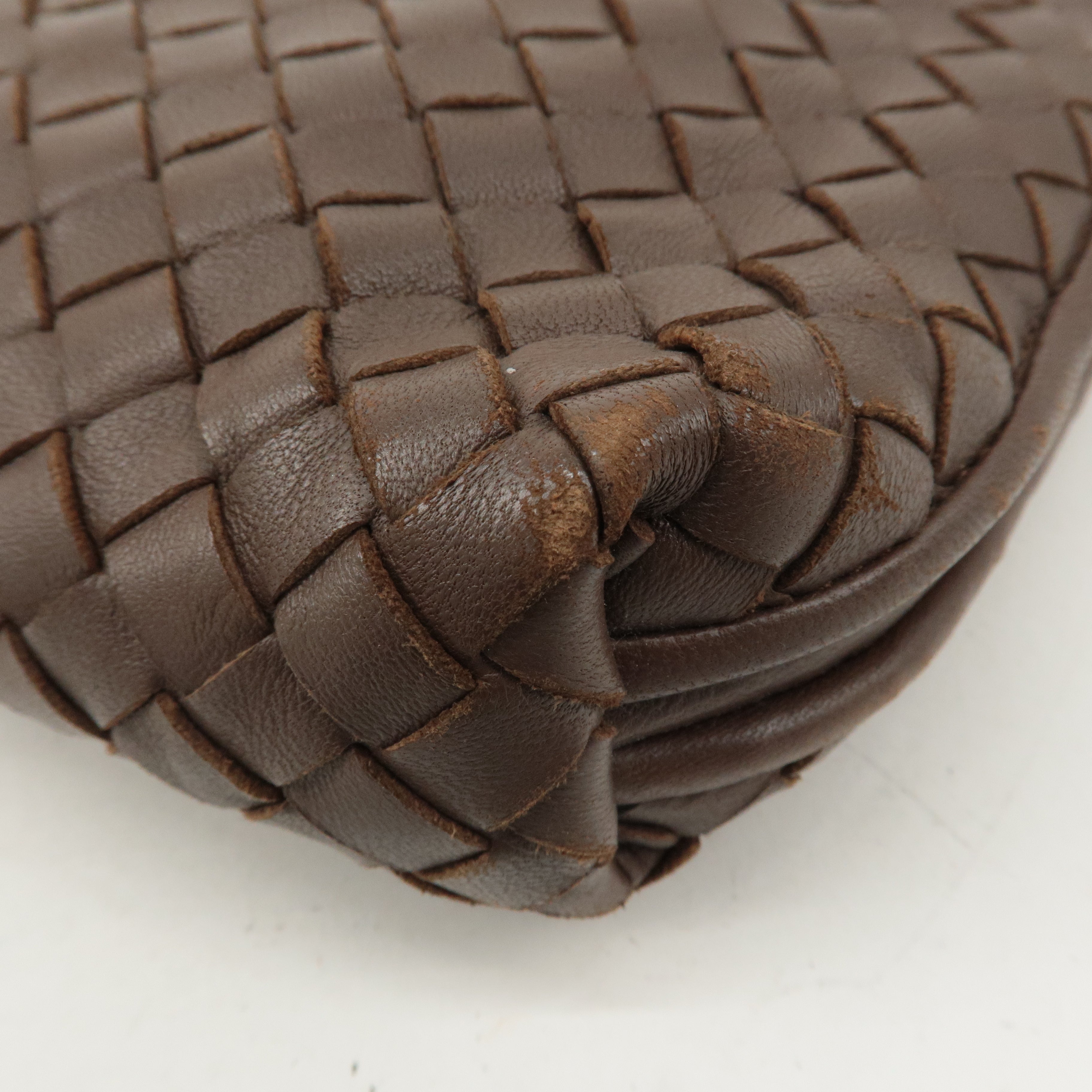 BOTTEGA VENETA Intrecciato Leather Shoulder Bag Brown