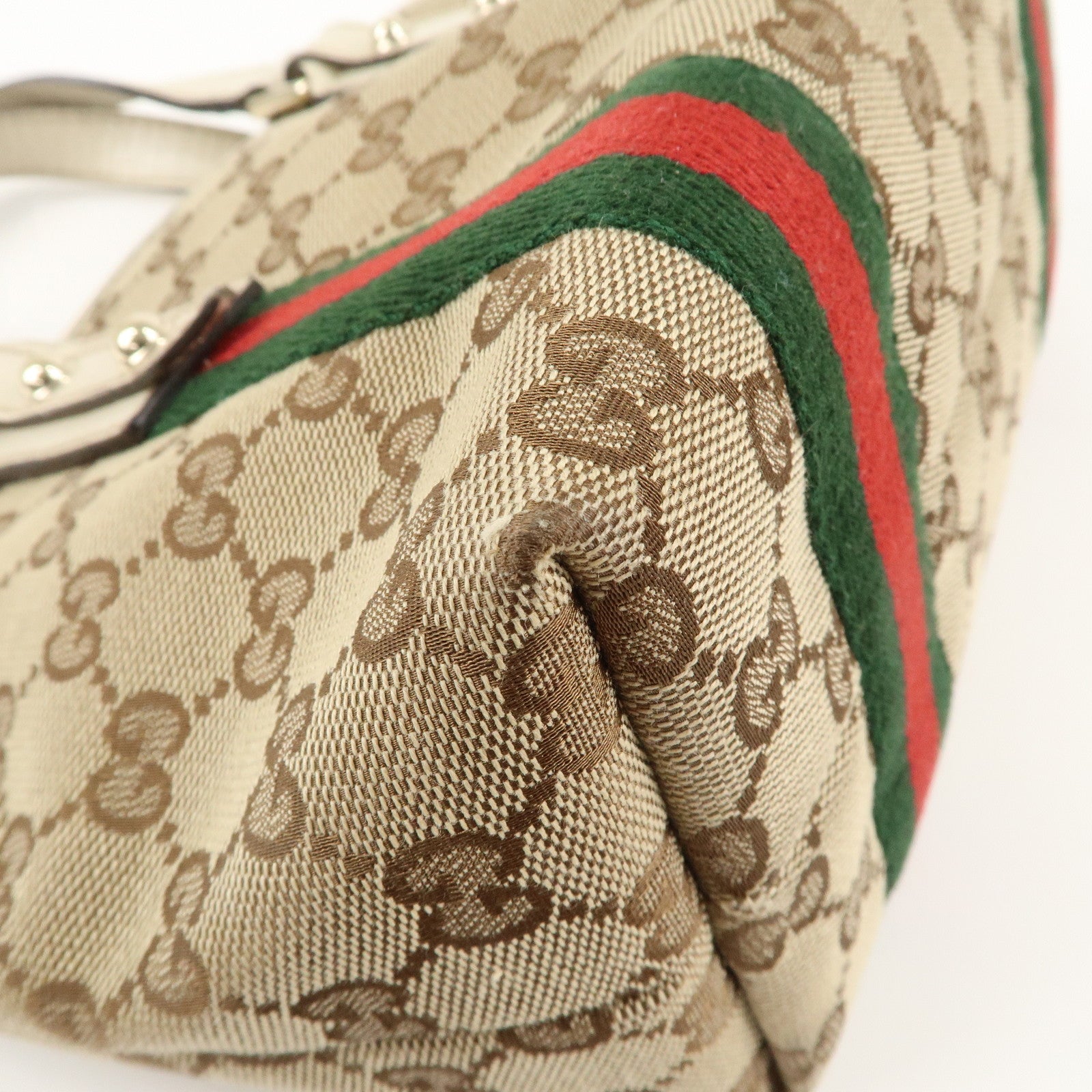 GUCCI GG Canvas Leather Hand Bag Mini Tote Beige Ivory 139261