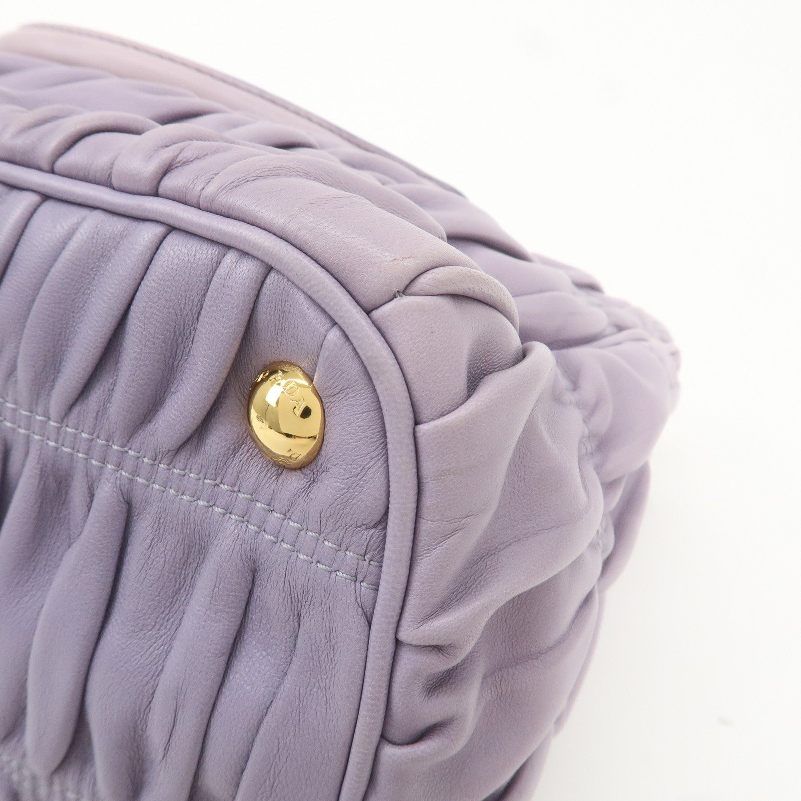 PRADA Leather 2Way Bag Hand Bag Shoulder Bag Lavender BN2393