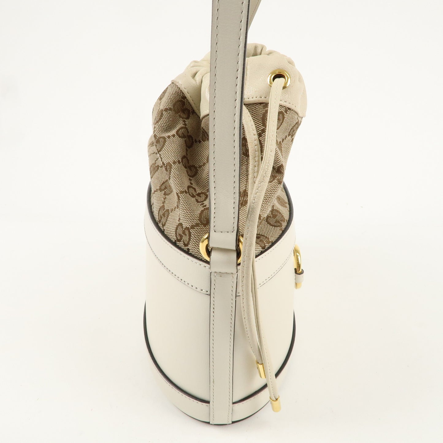 GUCCI Horsebit GG Canvas Leather Shoulder Bag *Outlet 602118